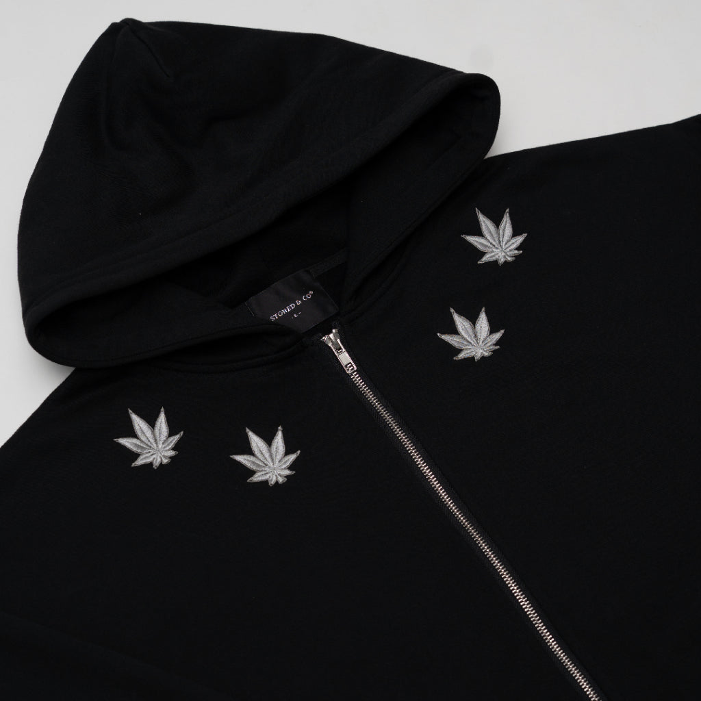 WBB25 : Quad Zipped Up Hoodie Black