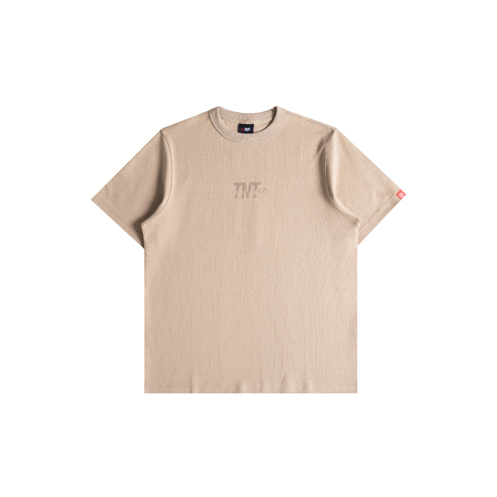 Textured Logo Tee Beige