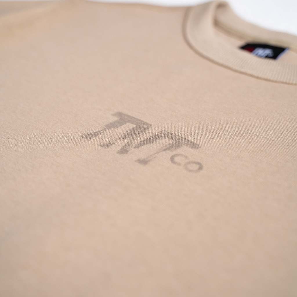 Textured Logo Tee Beige