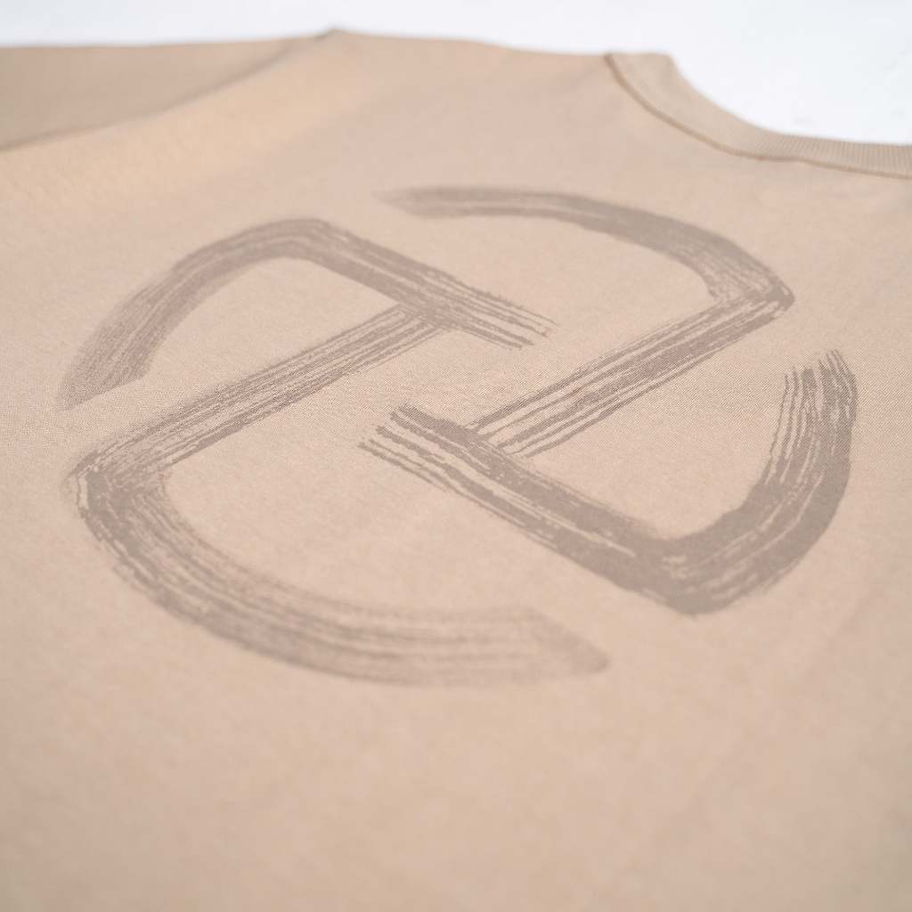 Textured Logo Tee Beige