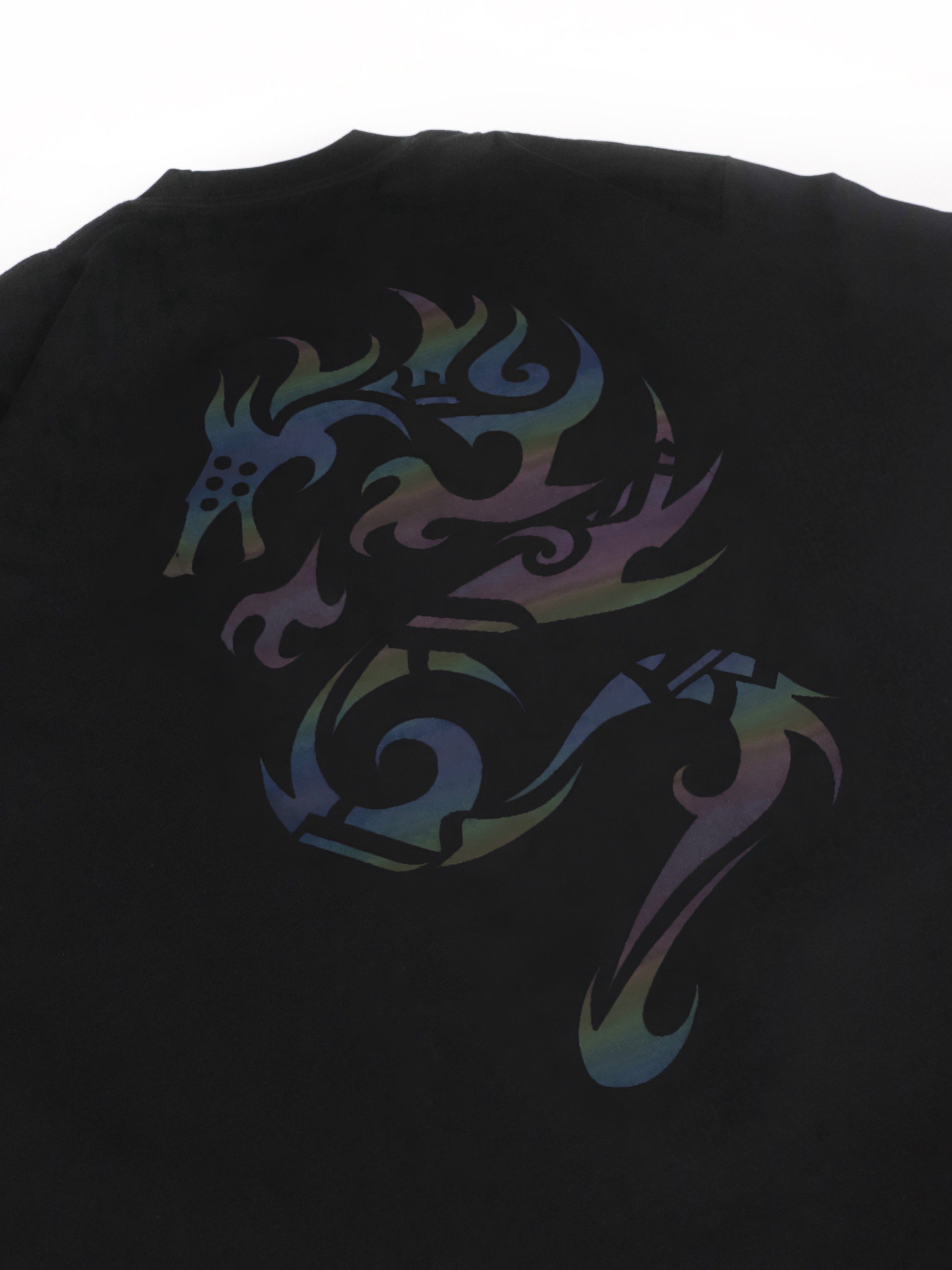 Rainbow Reflective Dragon Aura Tee Black