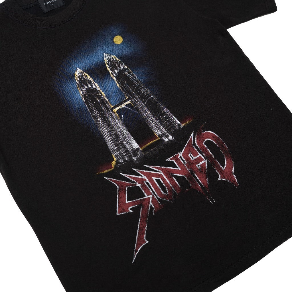 EOT : Twin Tower Washed Tee Black