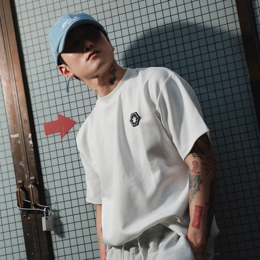 Stoned&Co Basic : Hexagon Patch Tee White