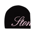 Stoned&Co ATC : Cursive Beanie Black Pink