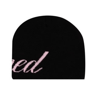 Stoned&Co ATC : Cursive Beanie Black Pink