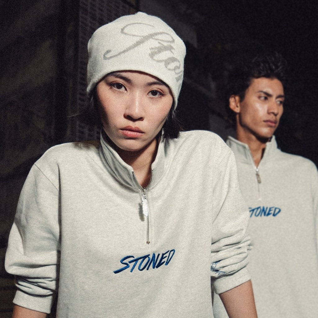 Stoned&Co ATC : Cursive Beanie White