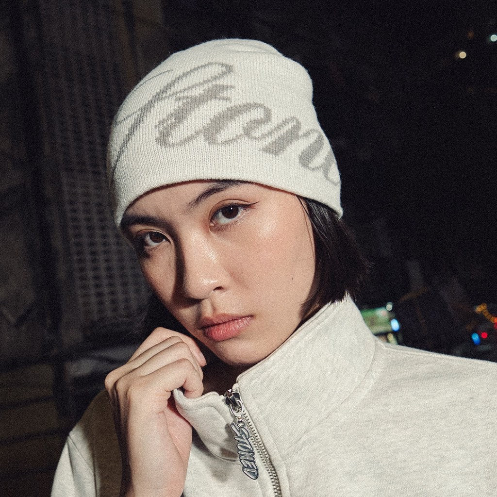 Stoned&Co ATC : Cursive Beanie White