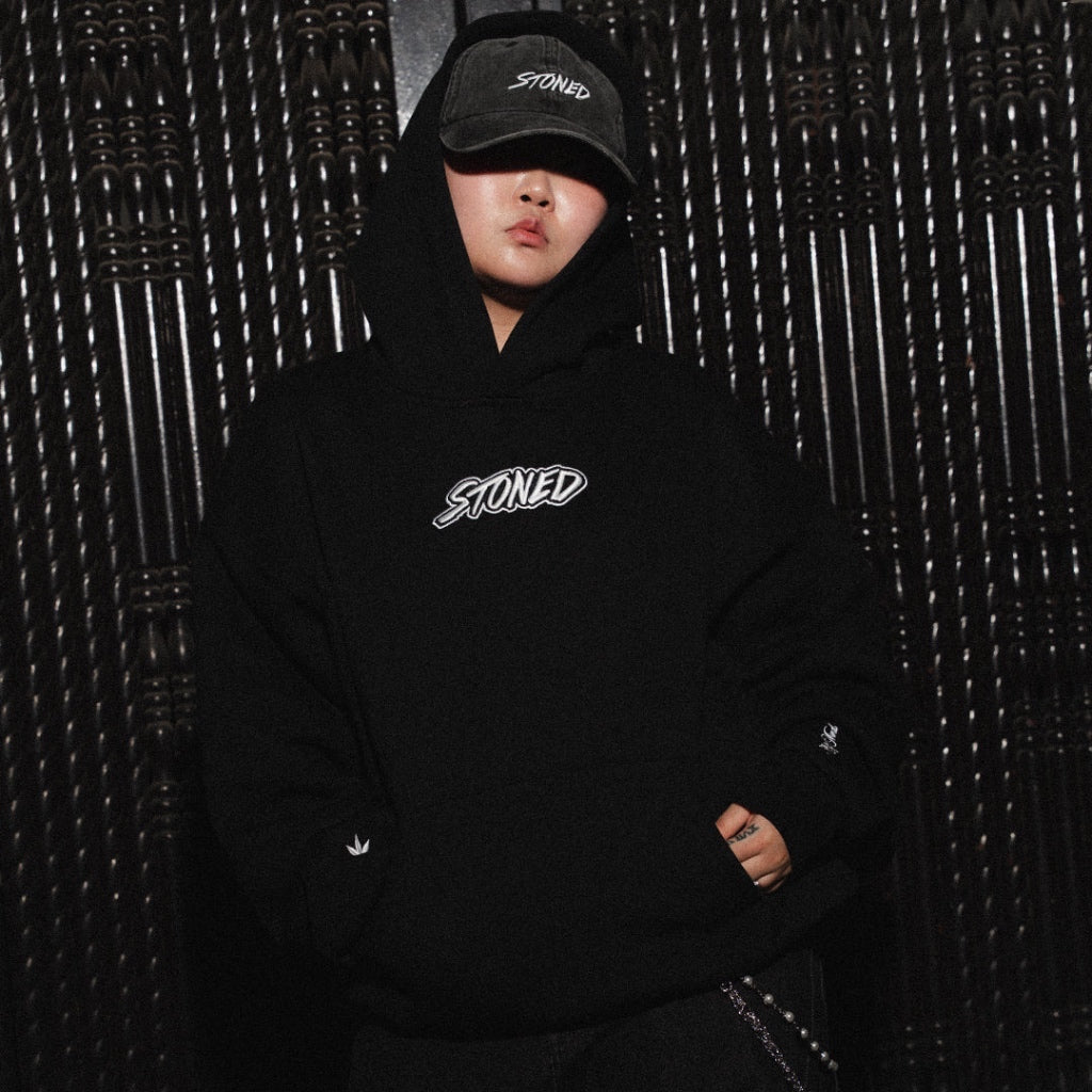 Stoned&Co Basic : Genetic Boxy Hoodie Black