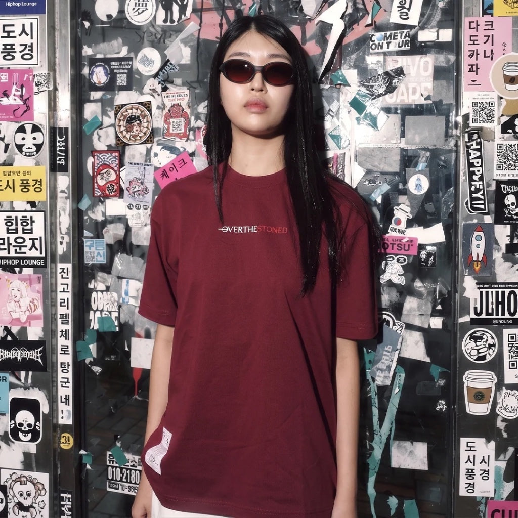 Stoned x OTP : P Logo tee Maroon