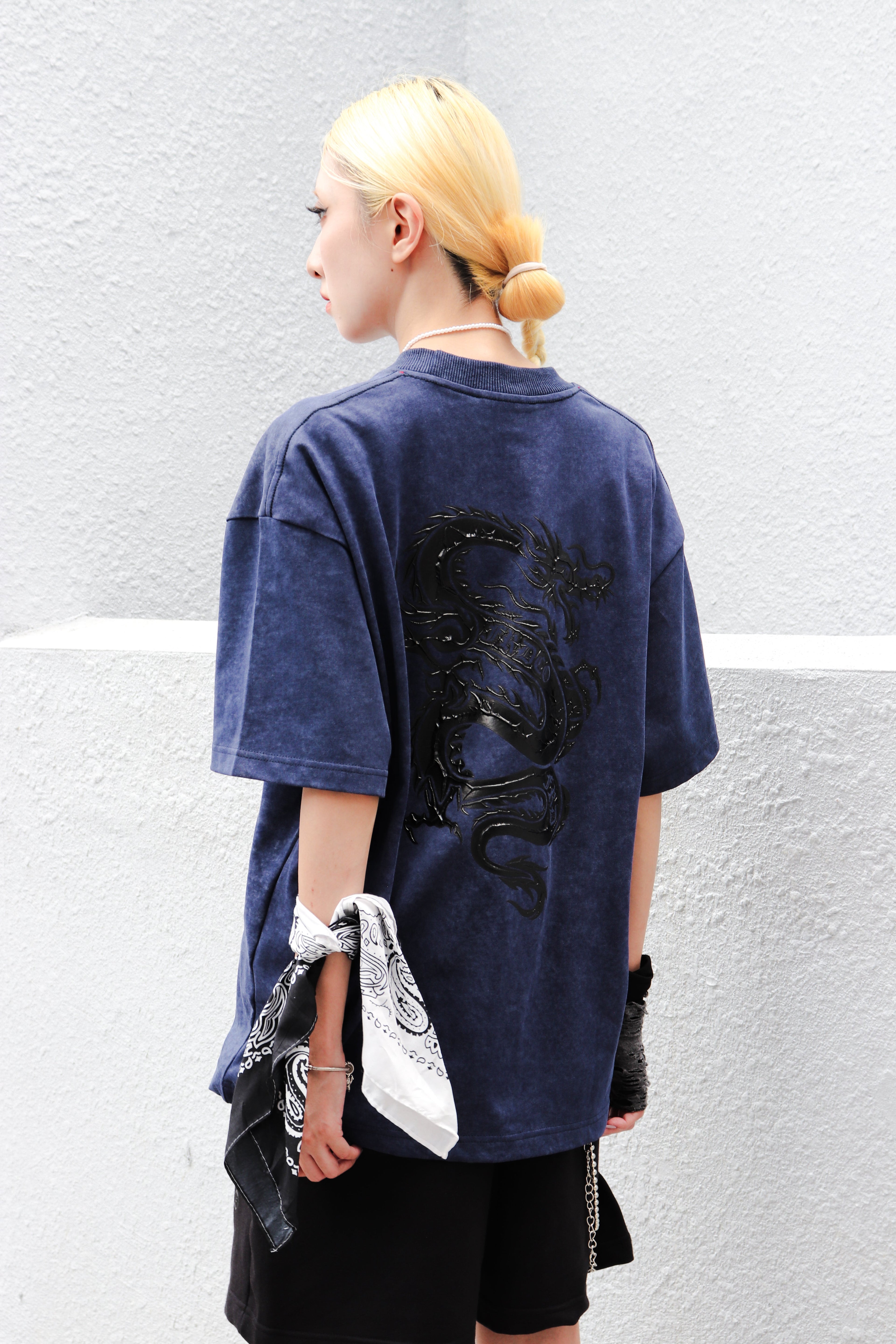 Dark Dragon Stoned Wash Tee Blue