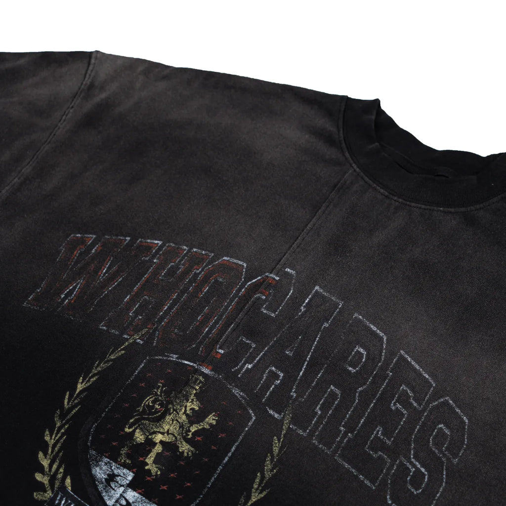 Washed Split Emblem Tee Black