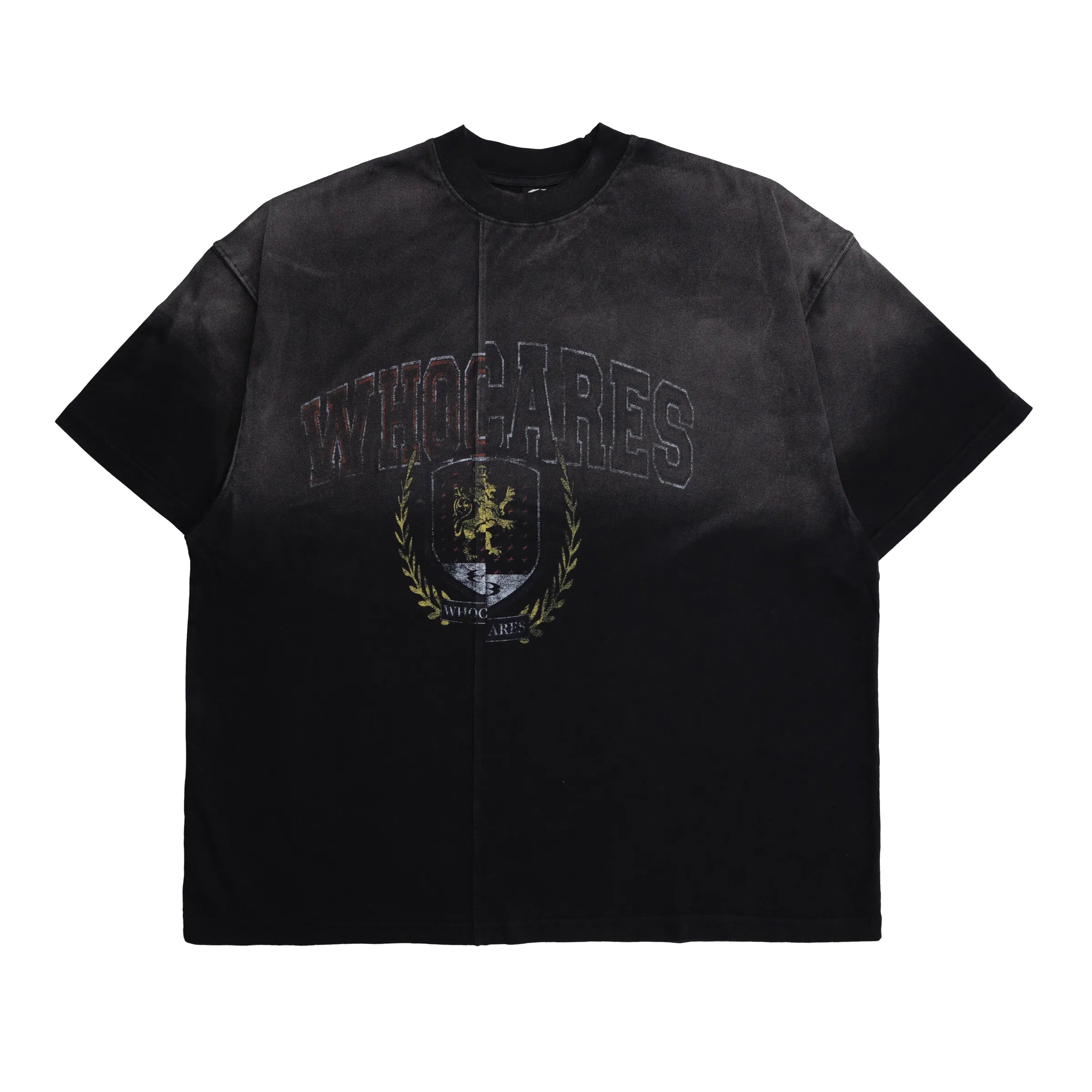 Washed Split Emblem Tee Black