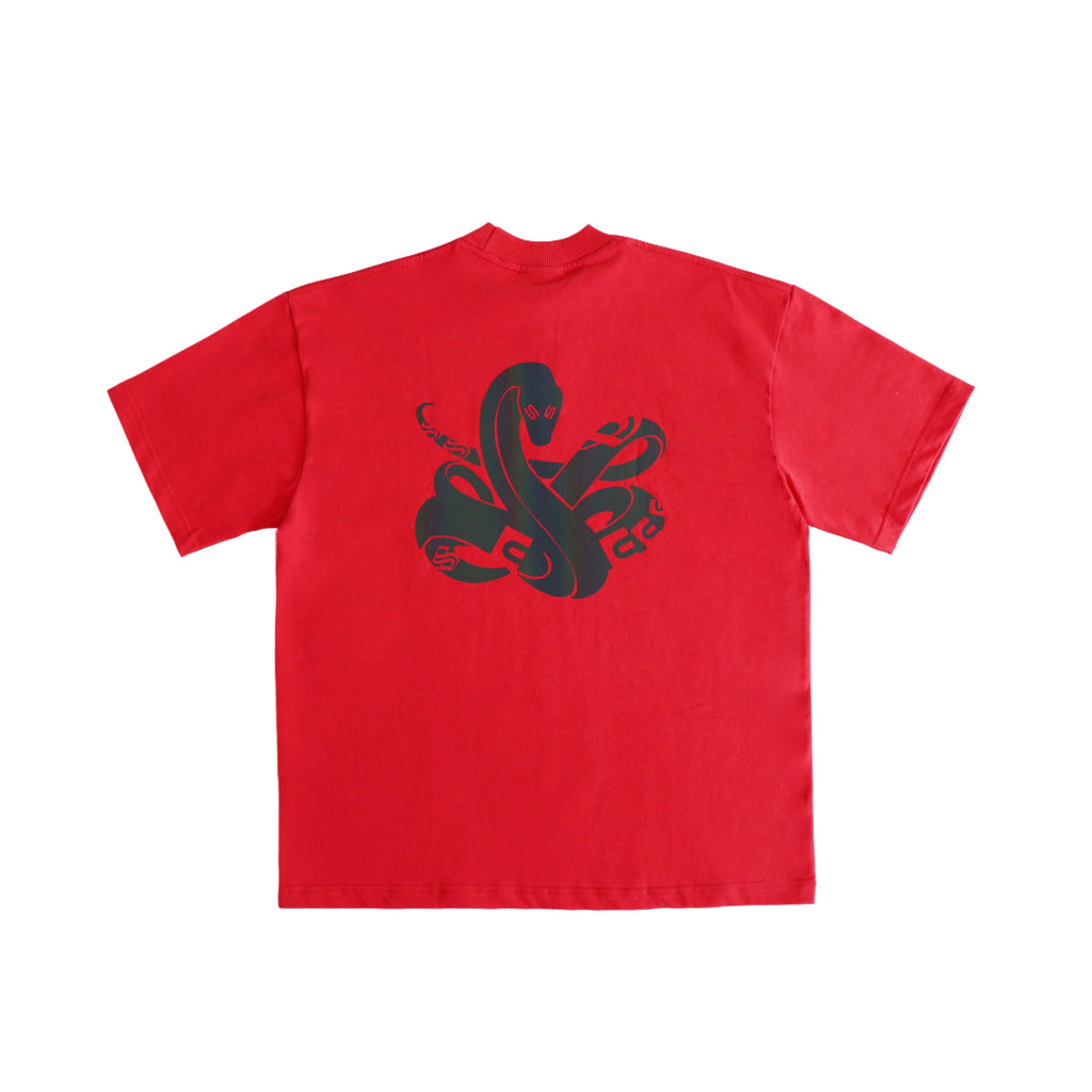 Triple S : Rainbow Reflective Snake Tee Red
