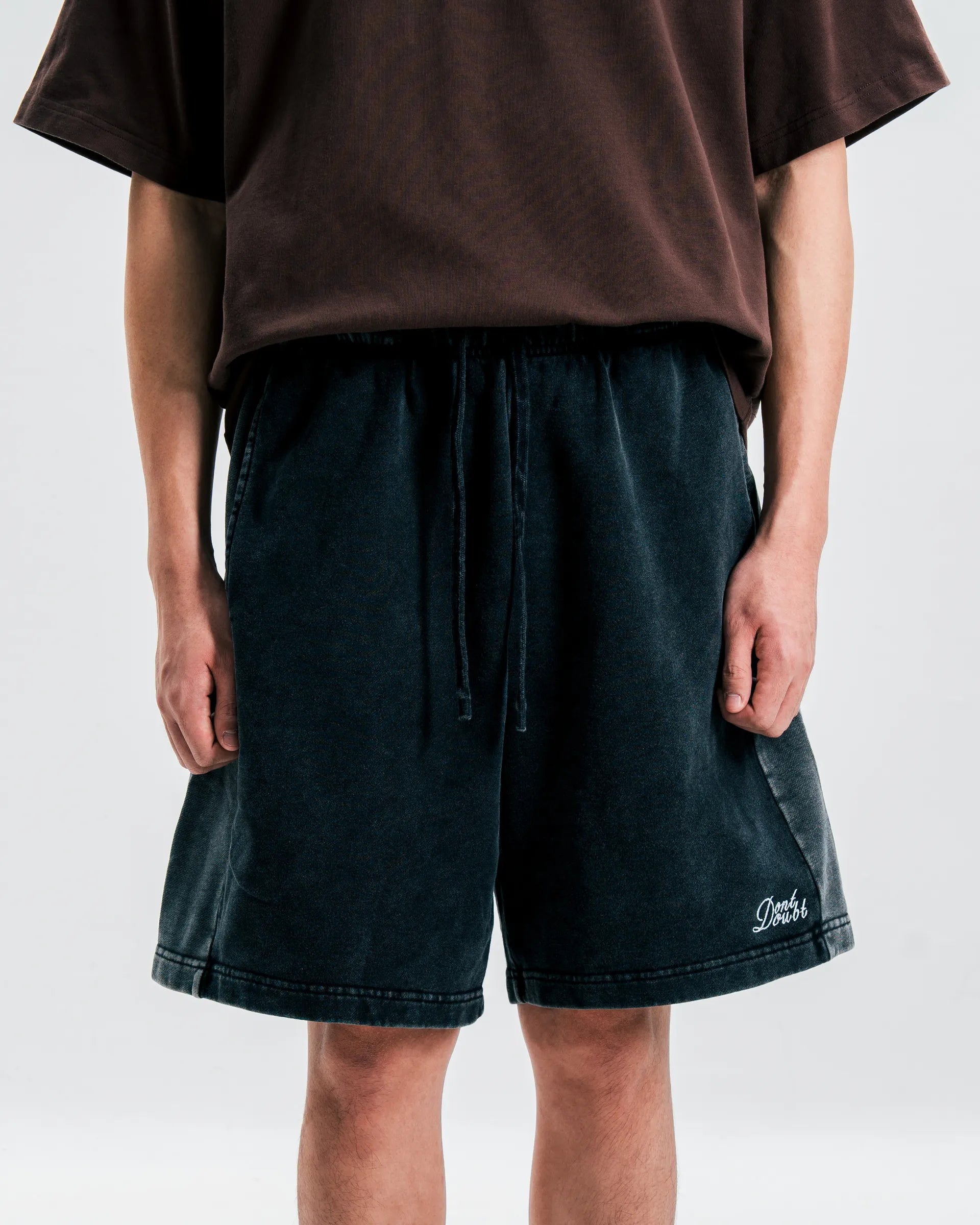 ID Patch Washed Shorts Black