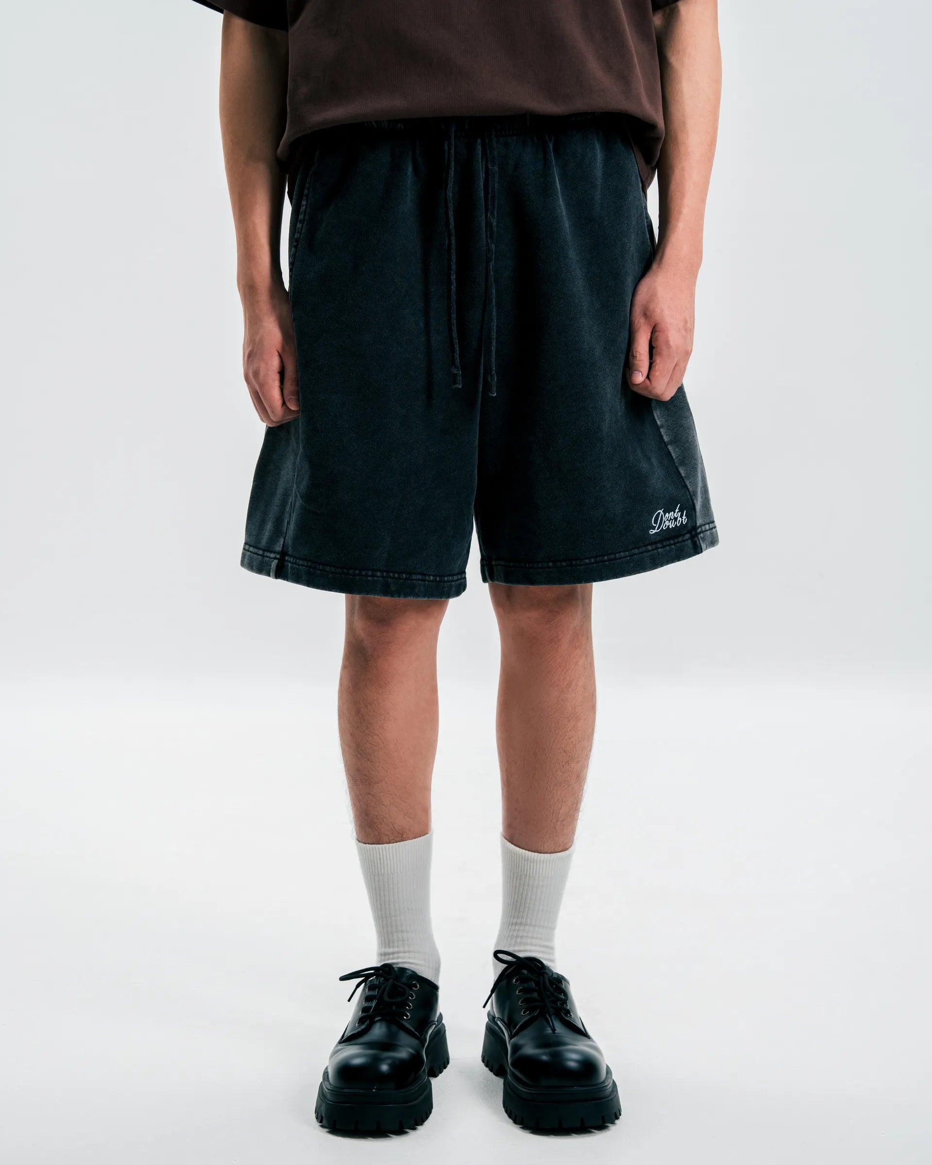 ID Patch Washed Shorts Black
