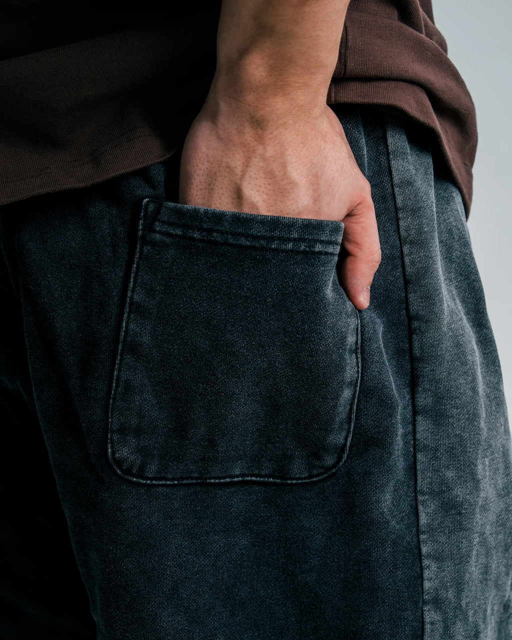 ID Patch Washed Shorts Black
