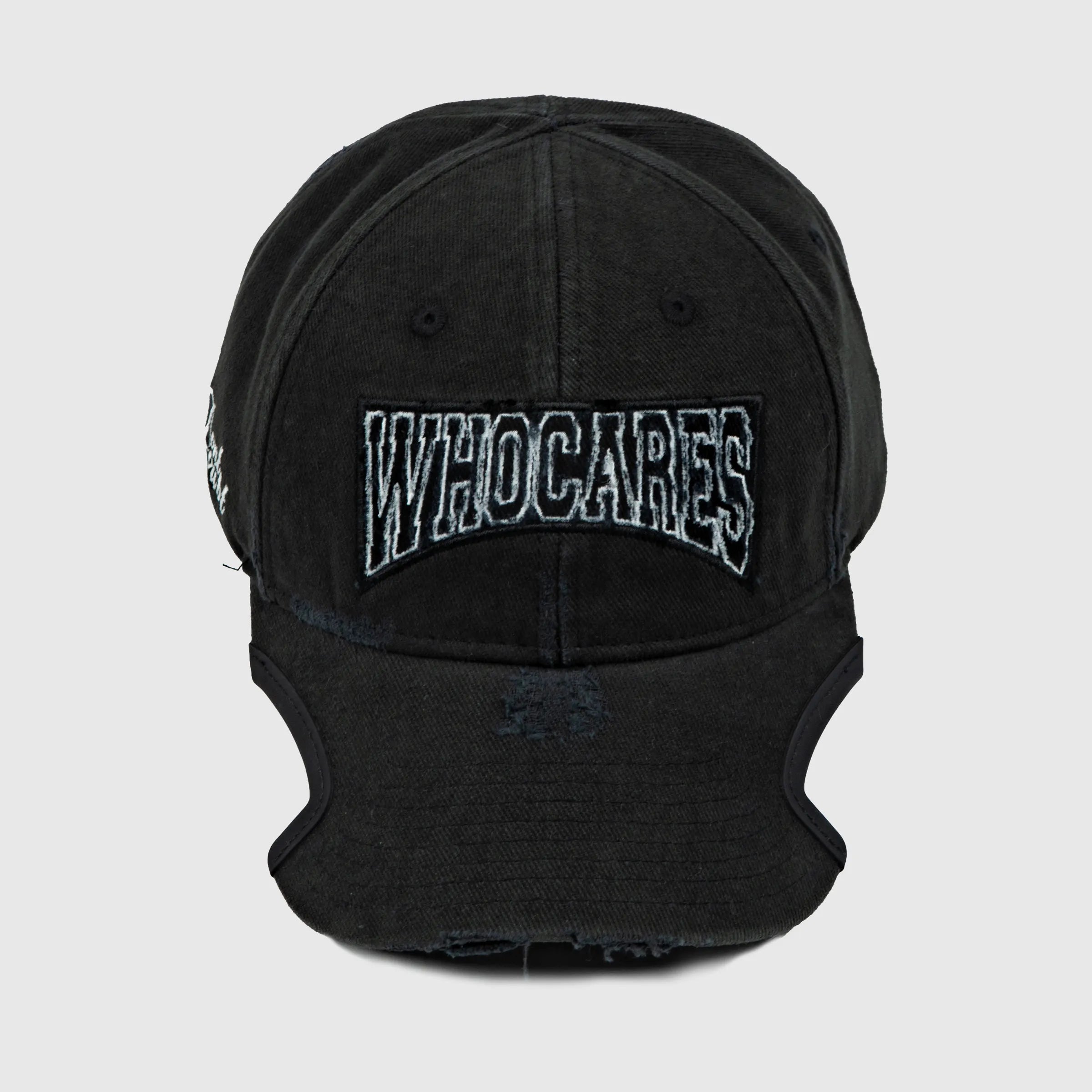 Distressed Logo Cap Black