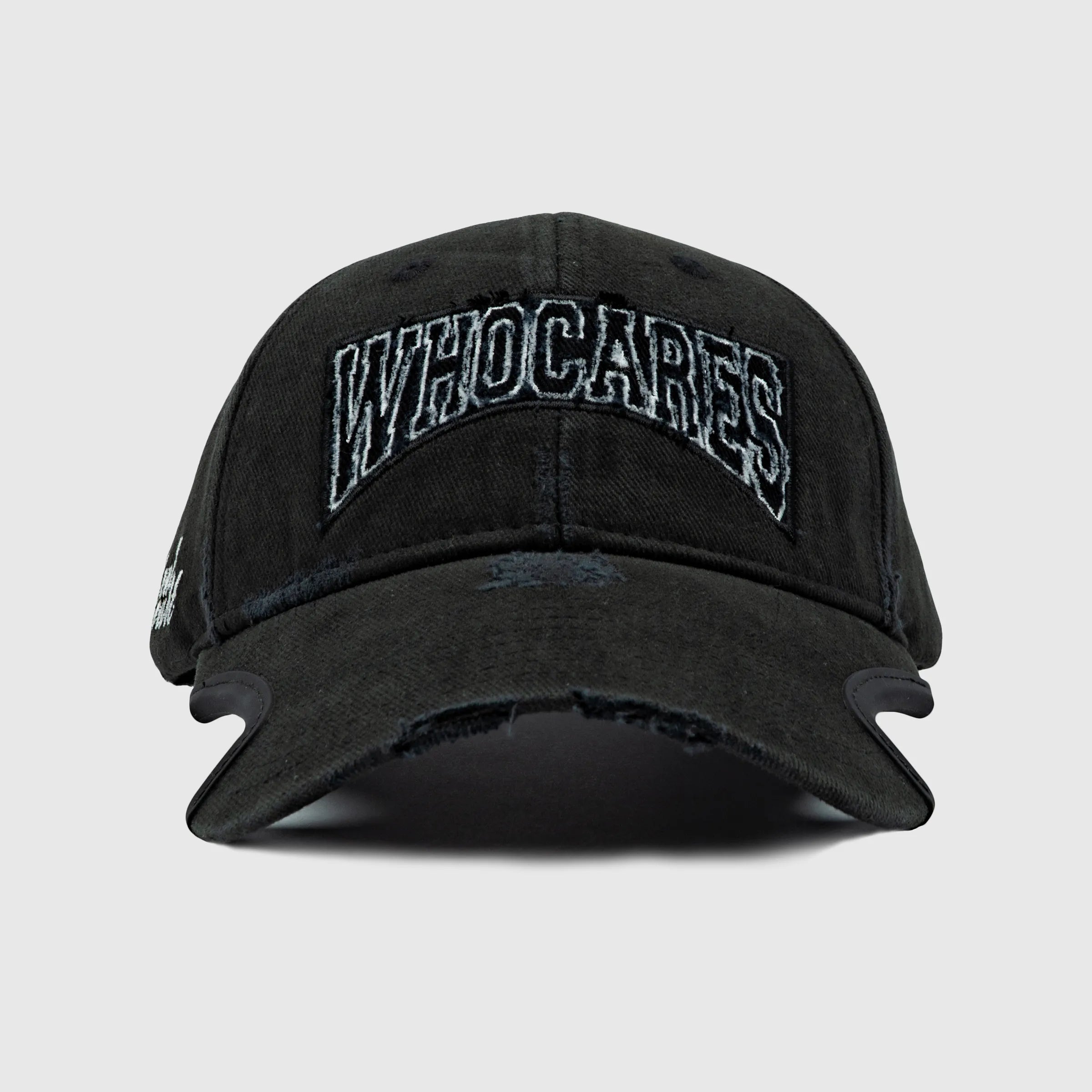 Distressed Logo Cap Black