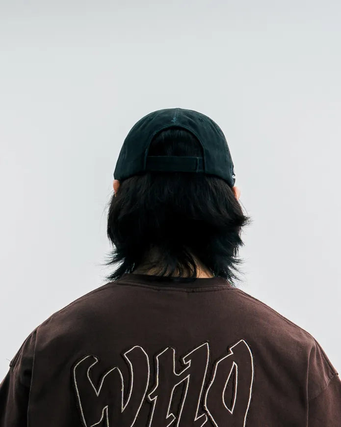 Distressed Logo Cap Black
