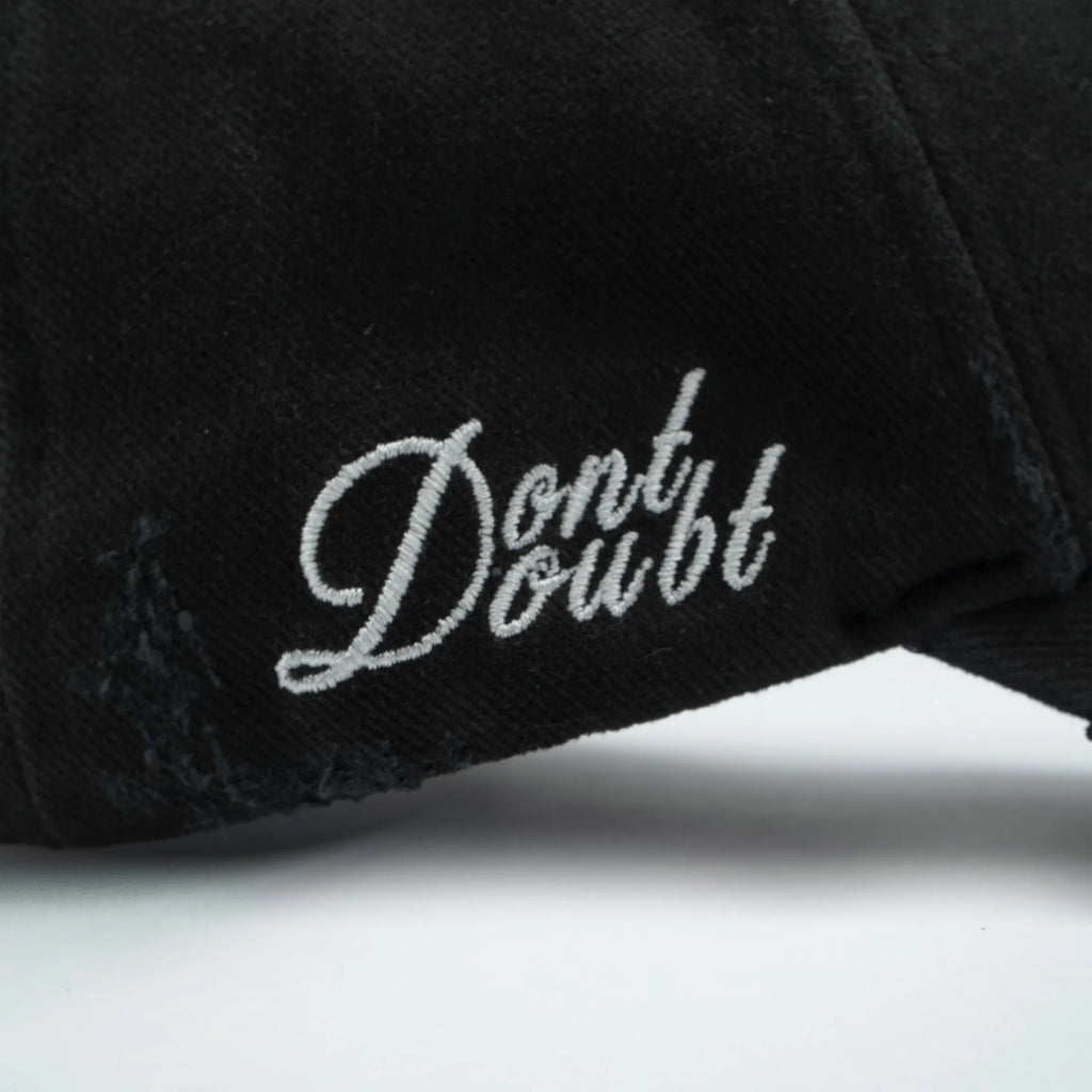 Distressed Logo Cap Black