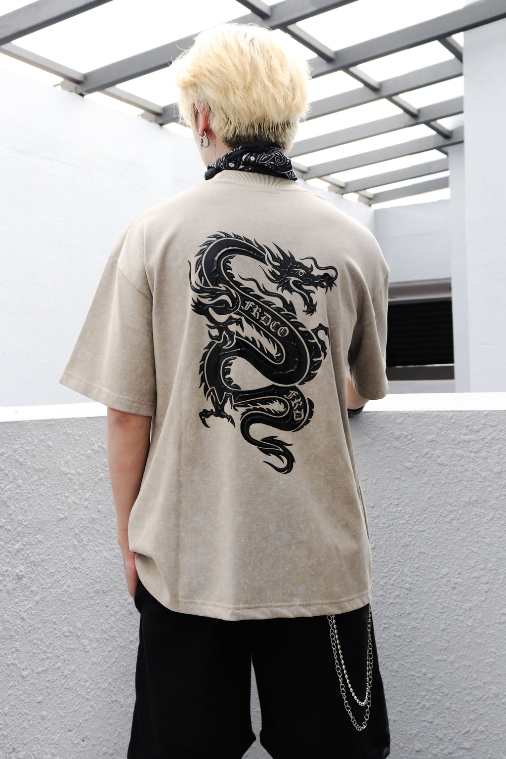 Dark Dragon Stoned Wash Tee Khaki
