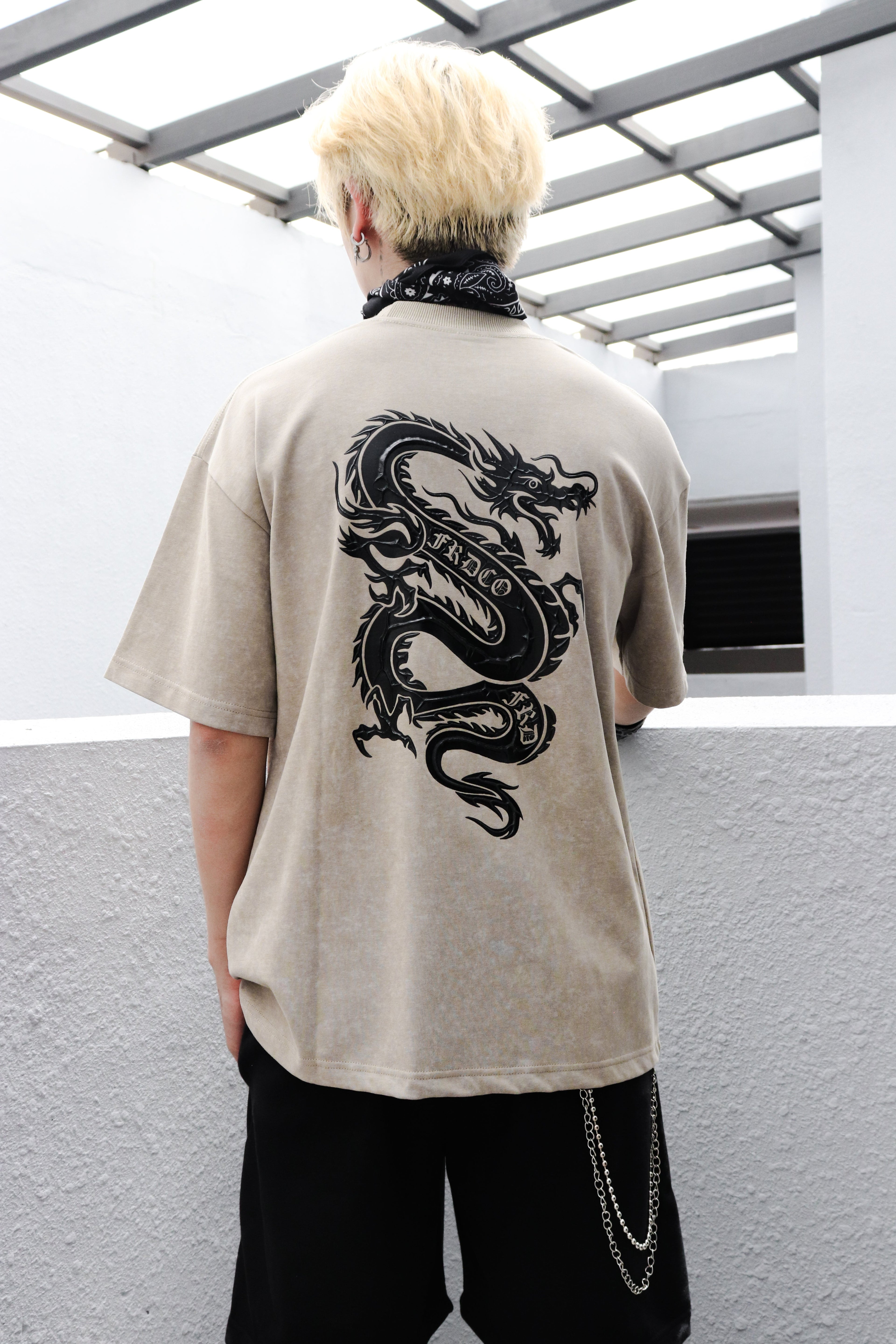 Dark Dragon Stoned Wash Tee Khaki