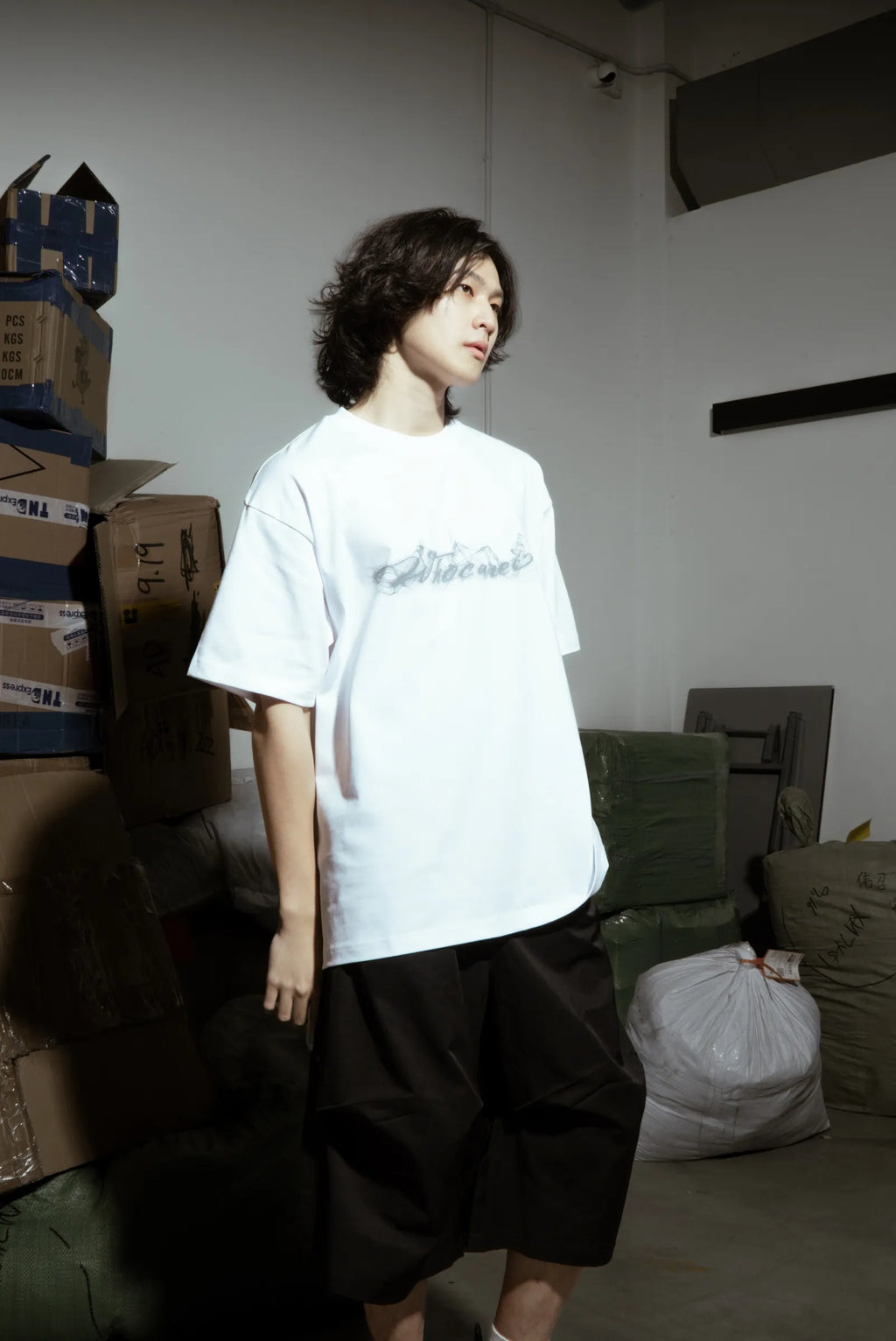 Smoke Logo Tee White