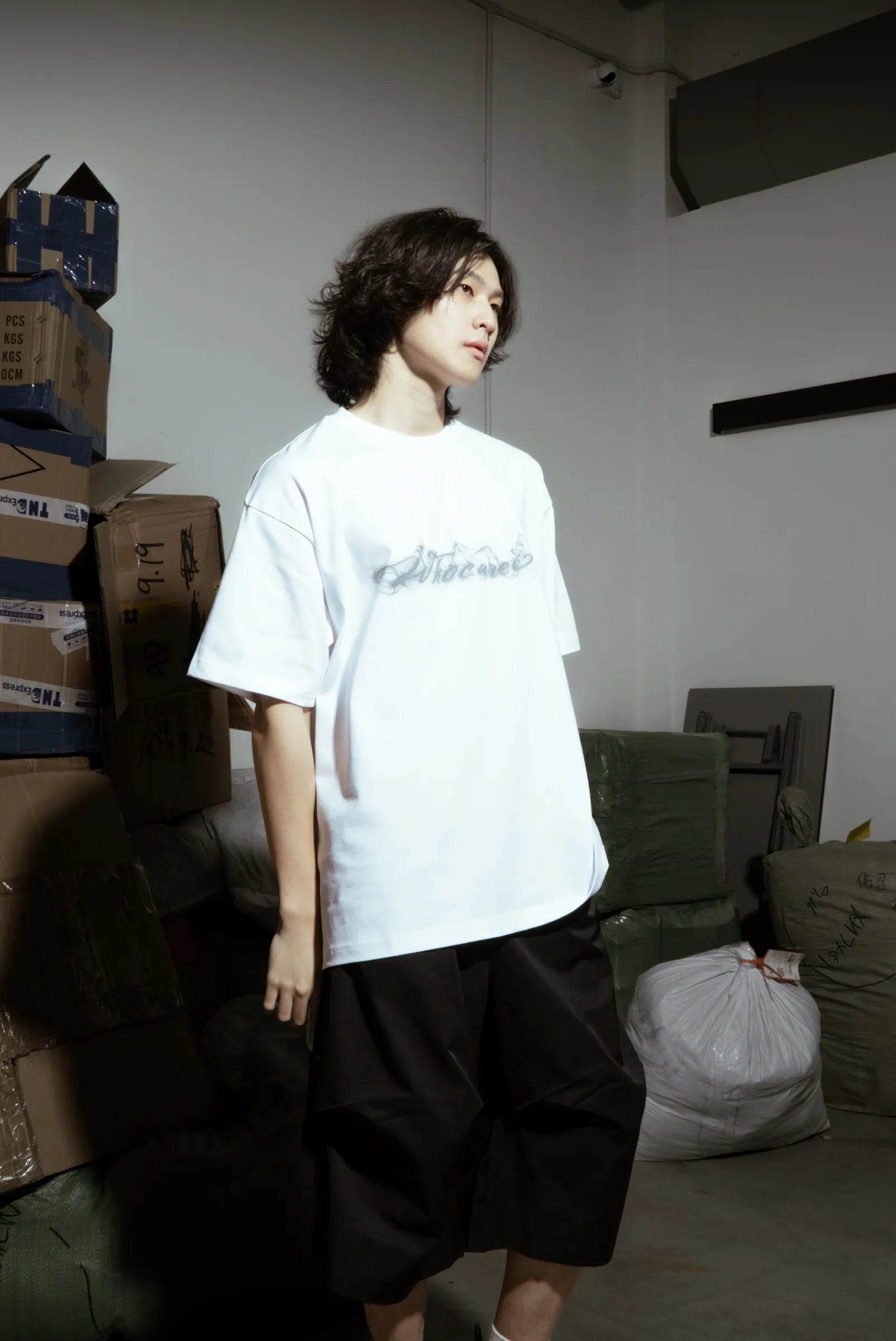Smoke Logo Tee White