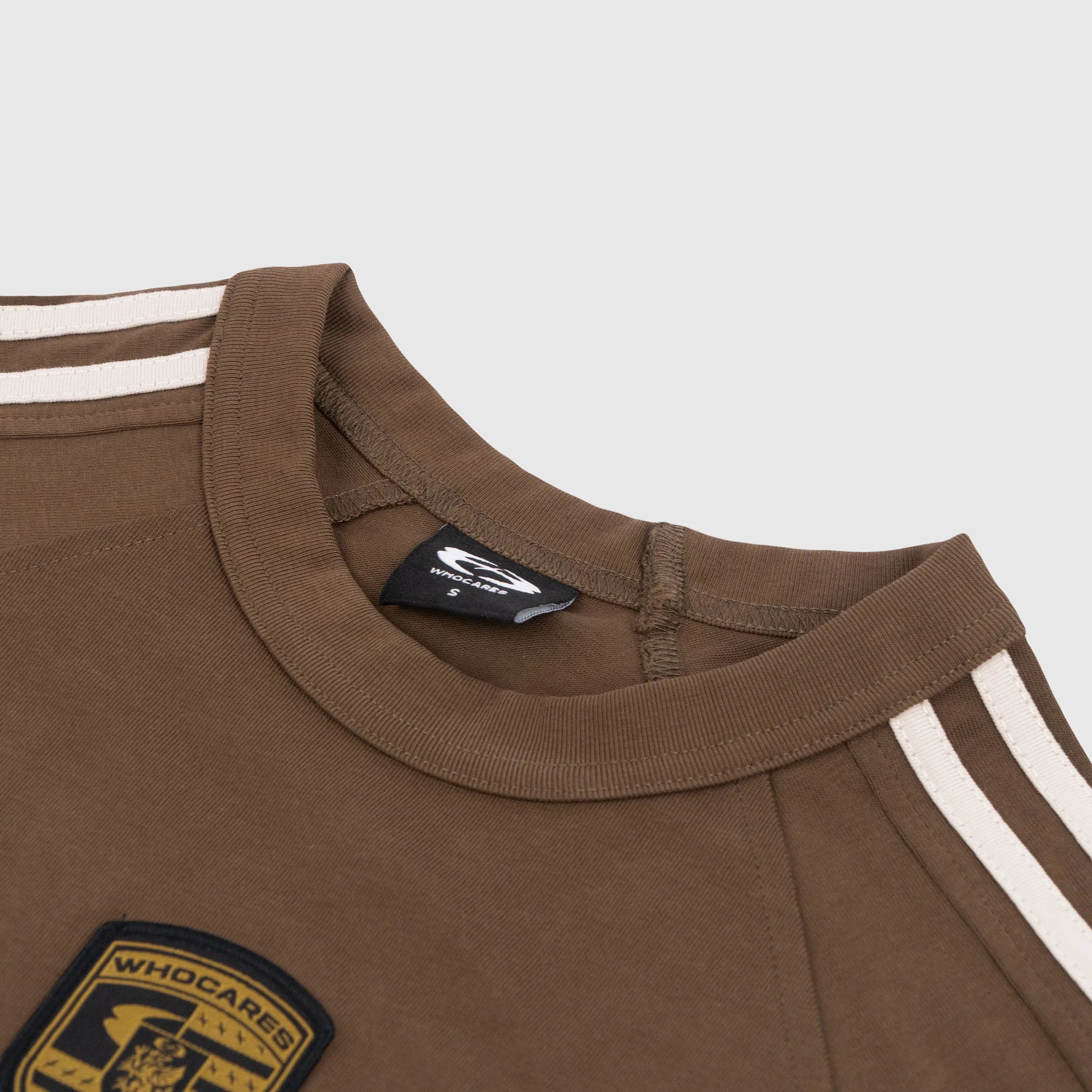 Distorted Whocares Logo Tee Brown