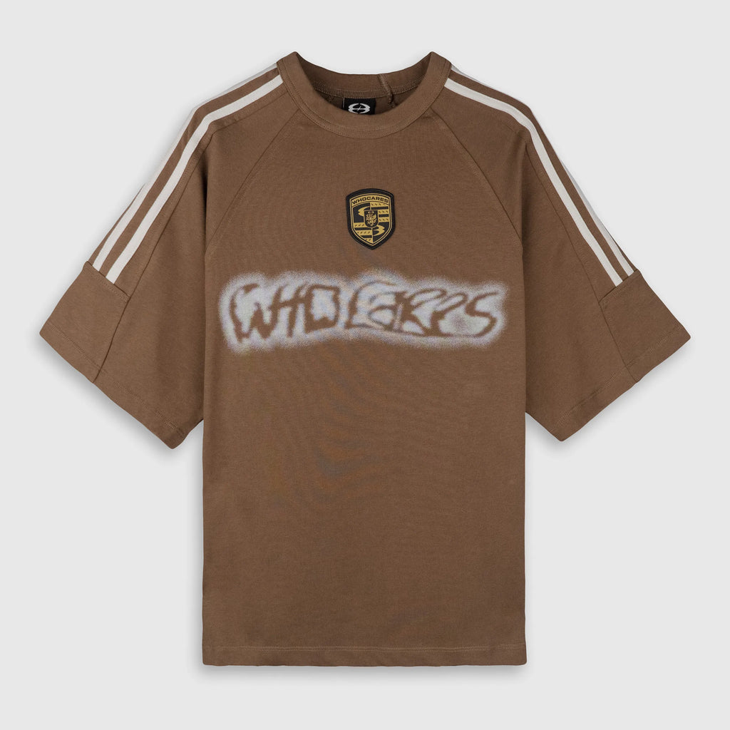 Distorted Whocares Logo Tee Brown