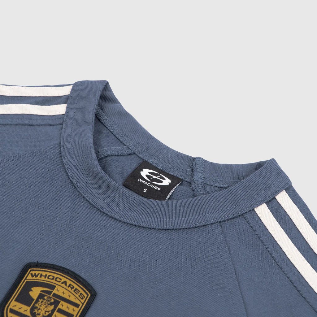 Distorted Whocares Logo Tee Ash Blue
