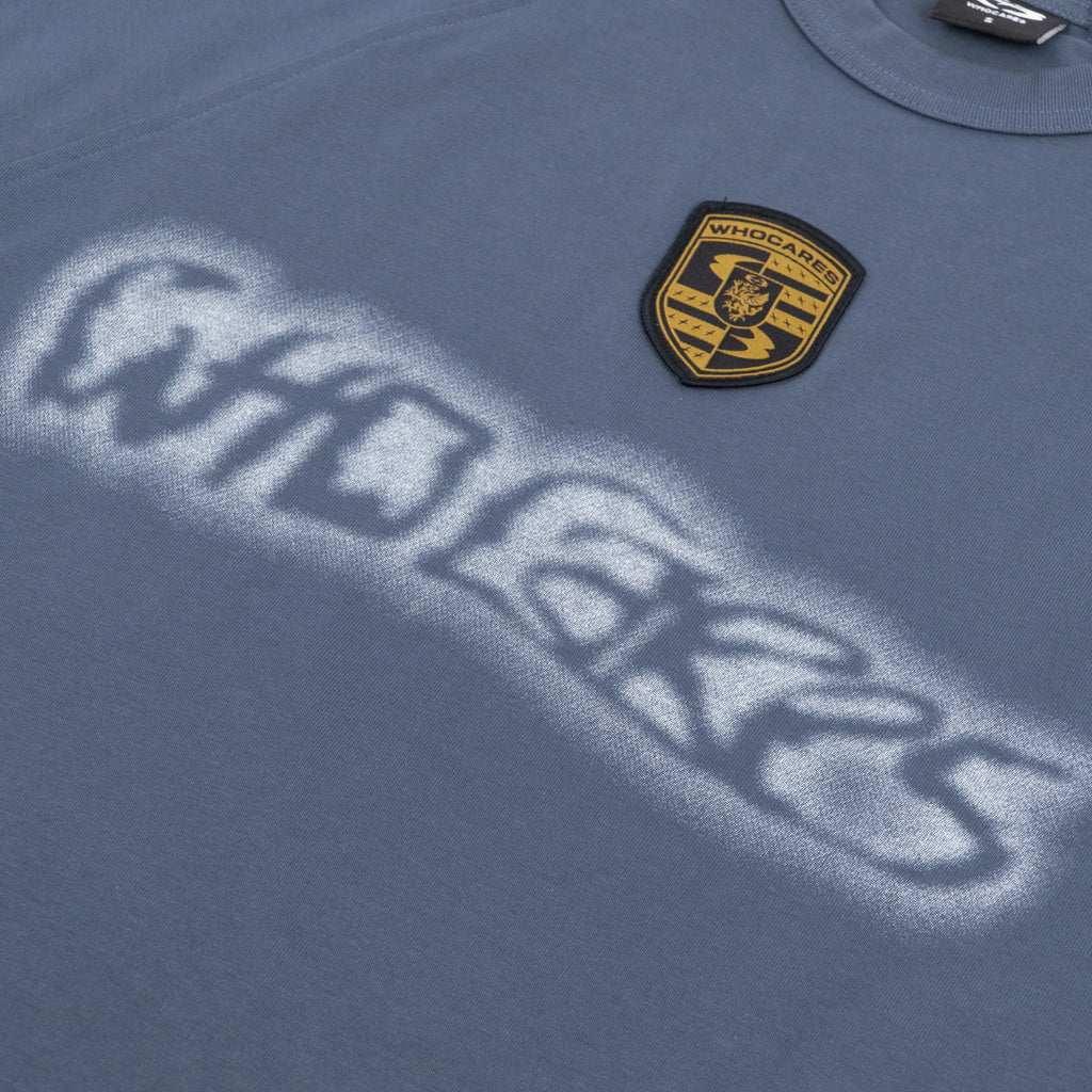 Distorted Whocares Logo Tee Ash Blue