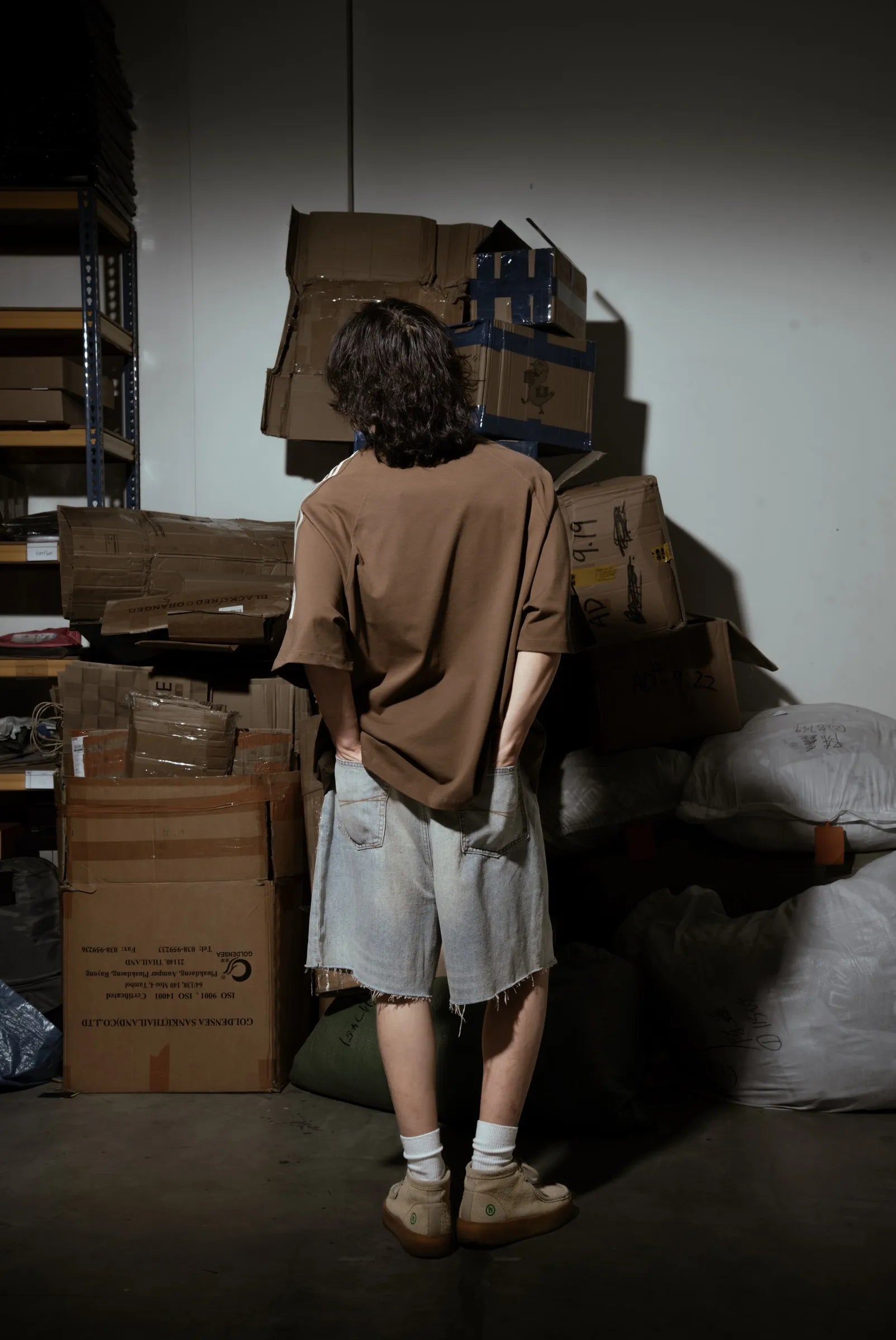 Distorted Whocares Logo Tee Brown