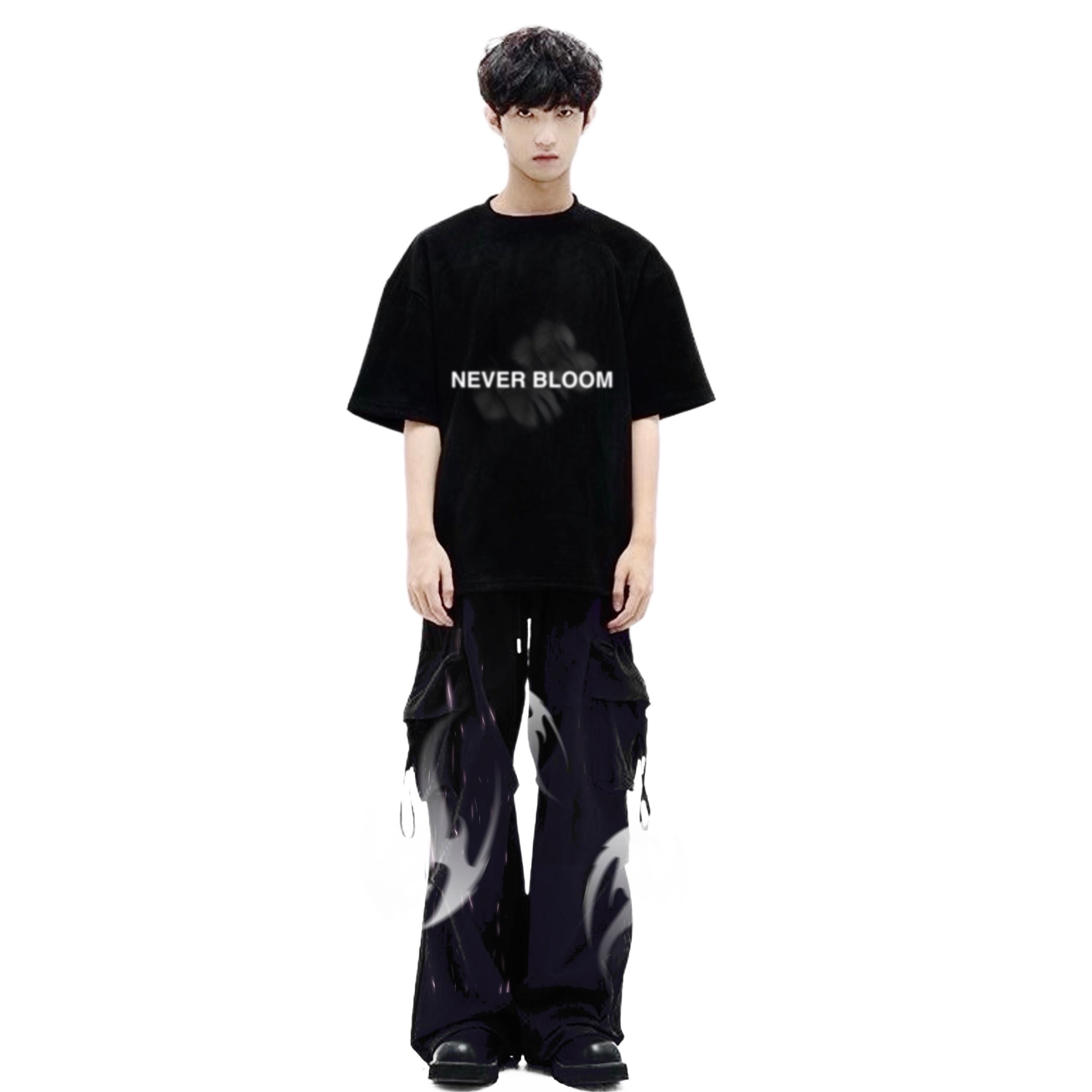 Never Bloom Logo Tee Black