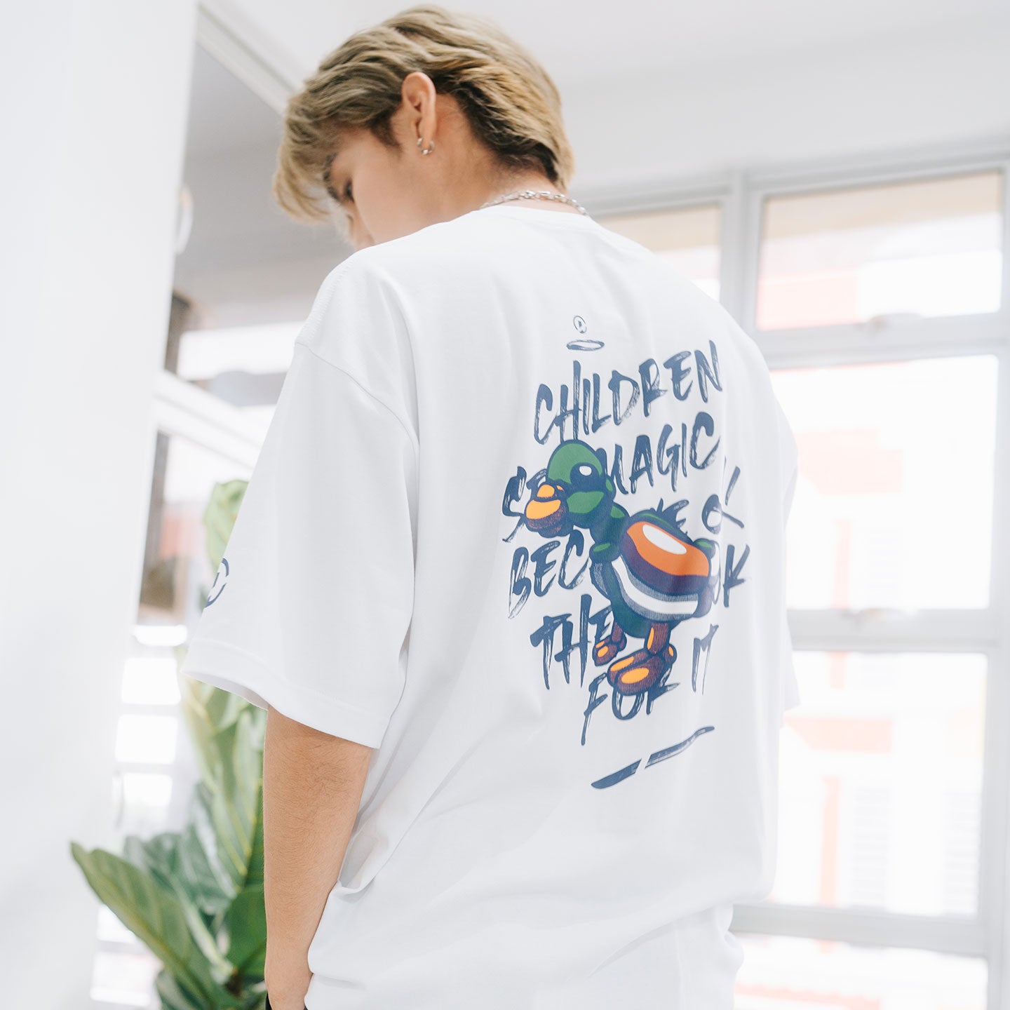 Balloon Duck Oversized Tee White