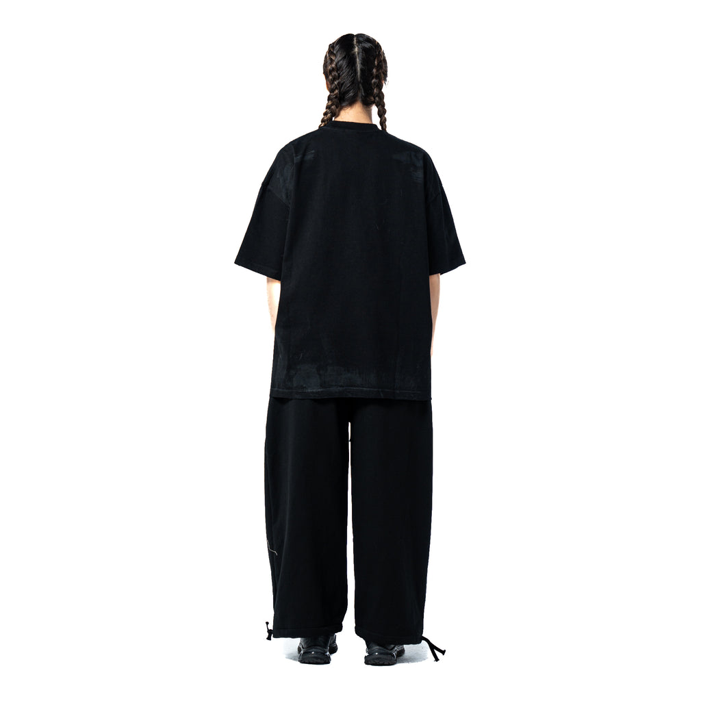 Distressed Multi Logo Tee Black