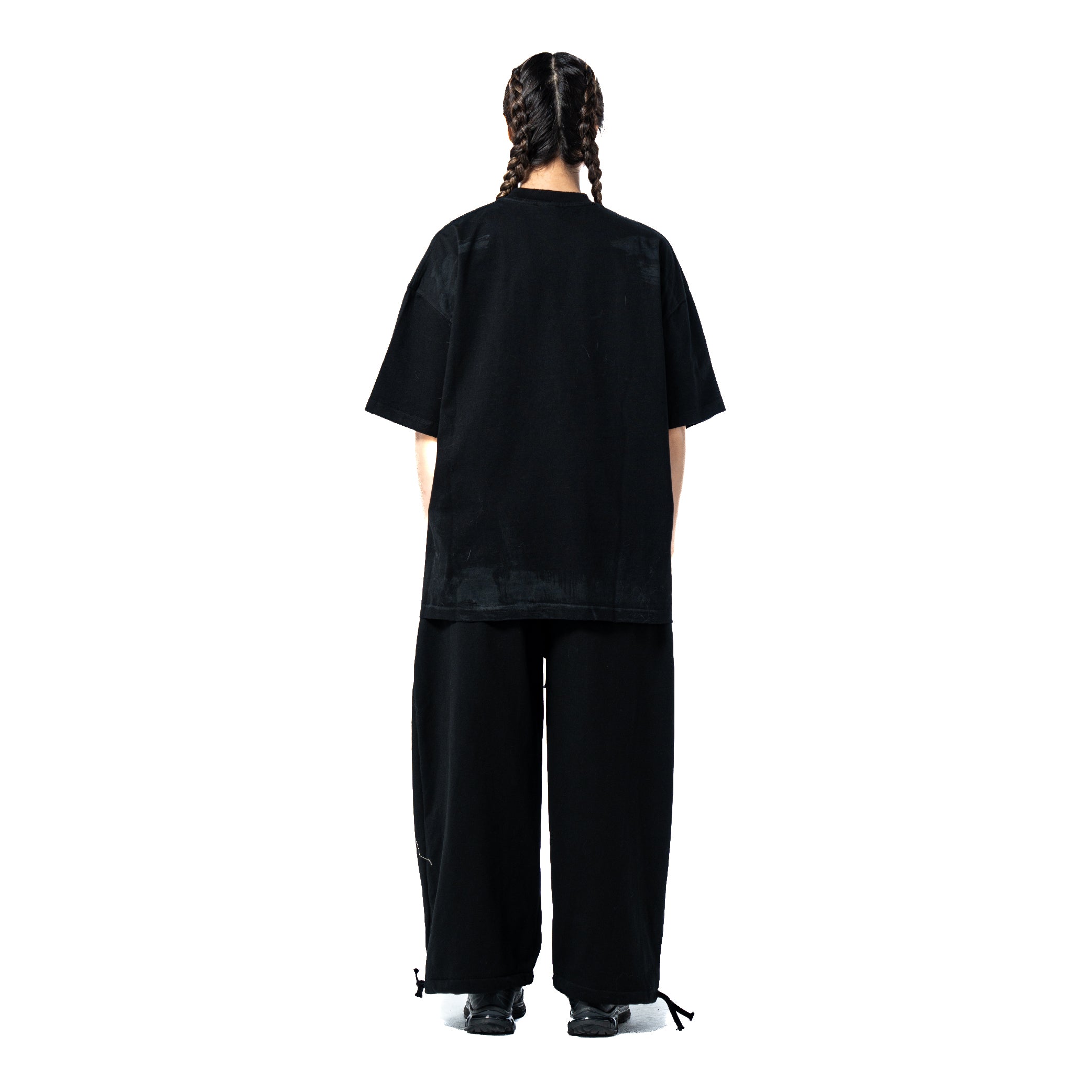 Distressed Multi Logo Tee Black