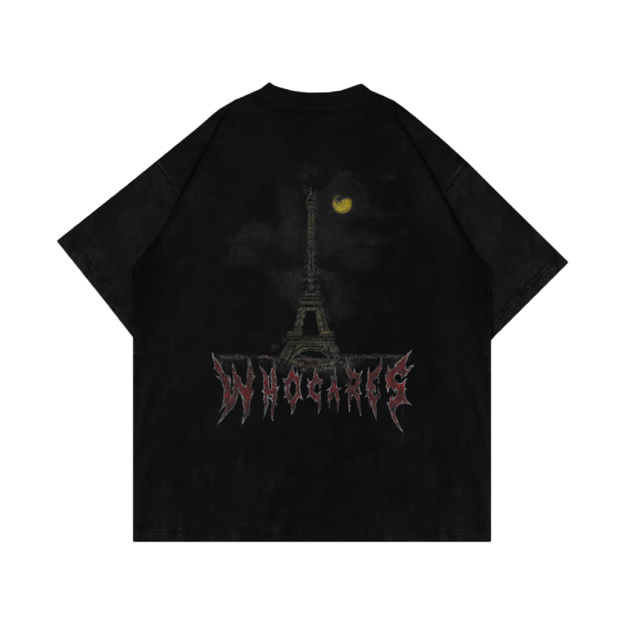 Distressed Eiffel Tower Tee Black