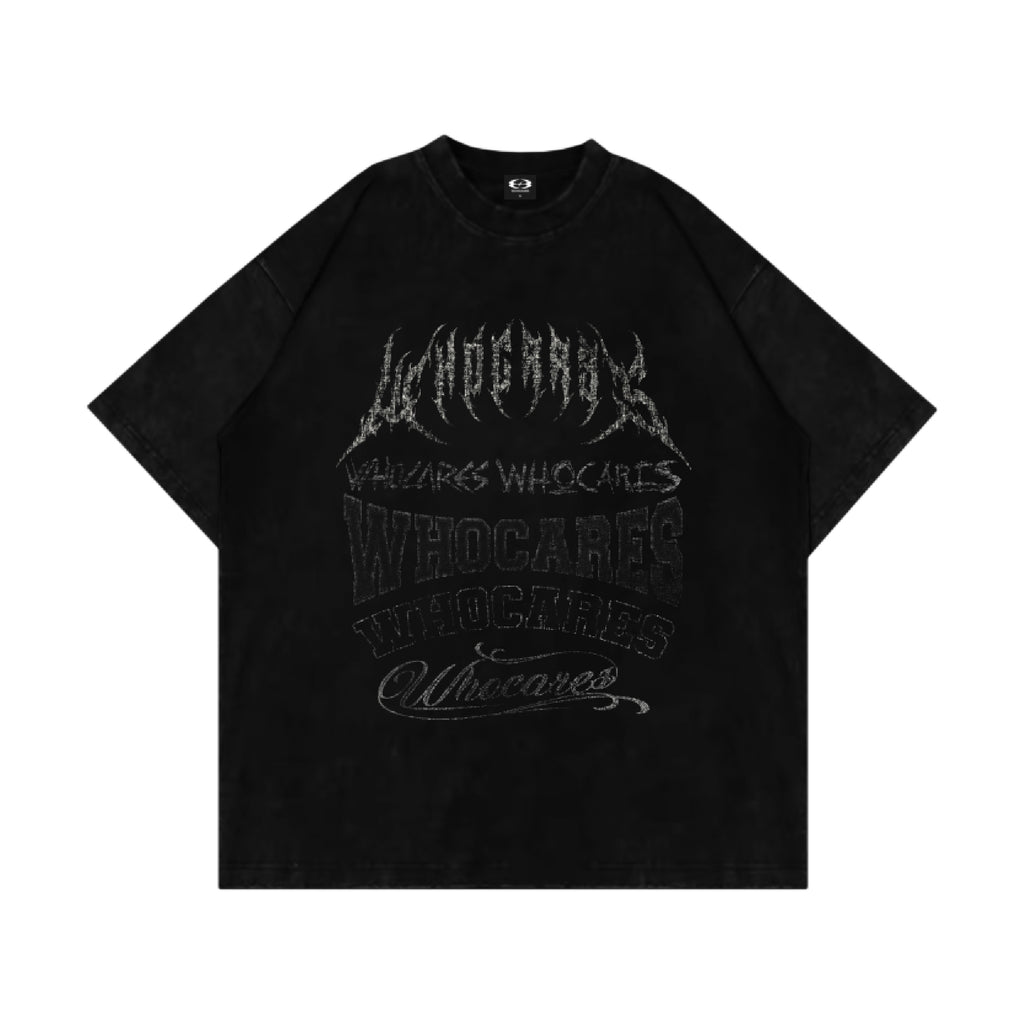 Distressed Multi Logo Tee Black