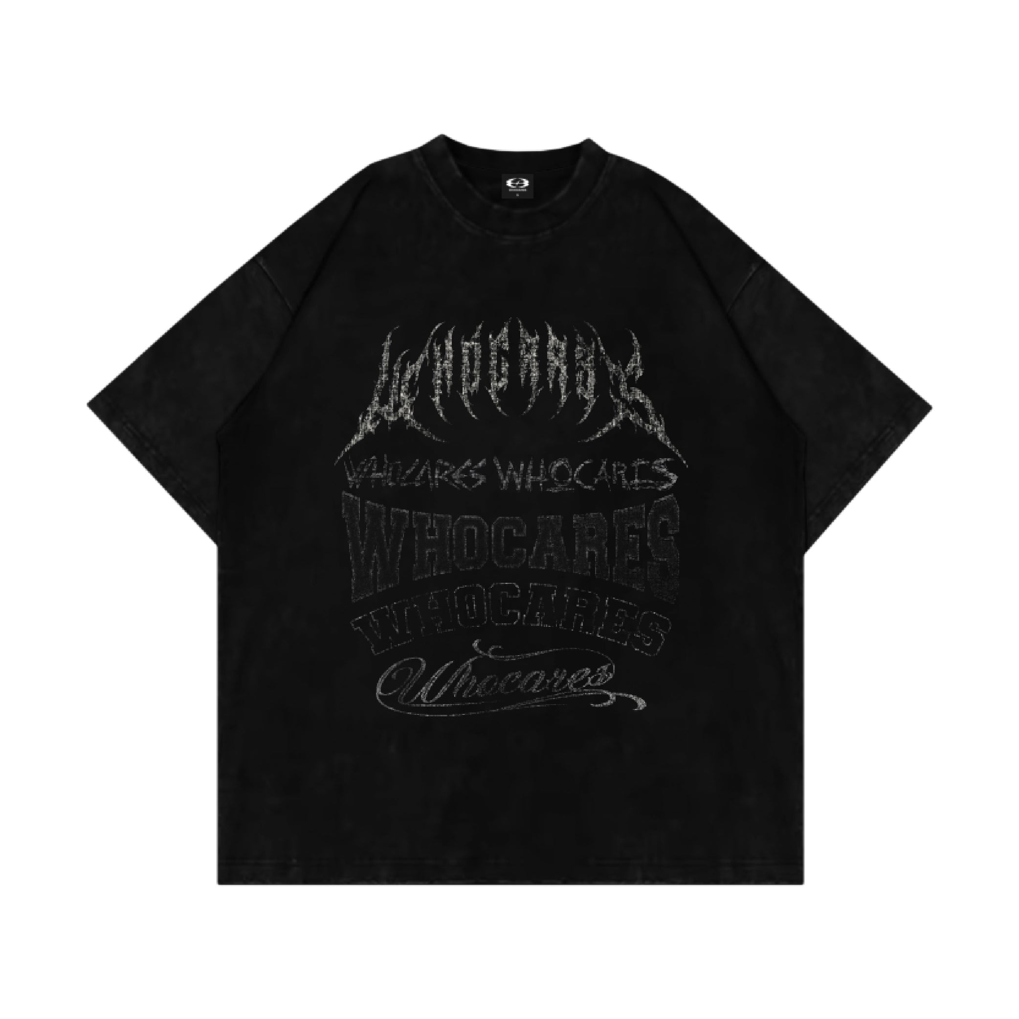 Distressed Multi Logo Tee Black