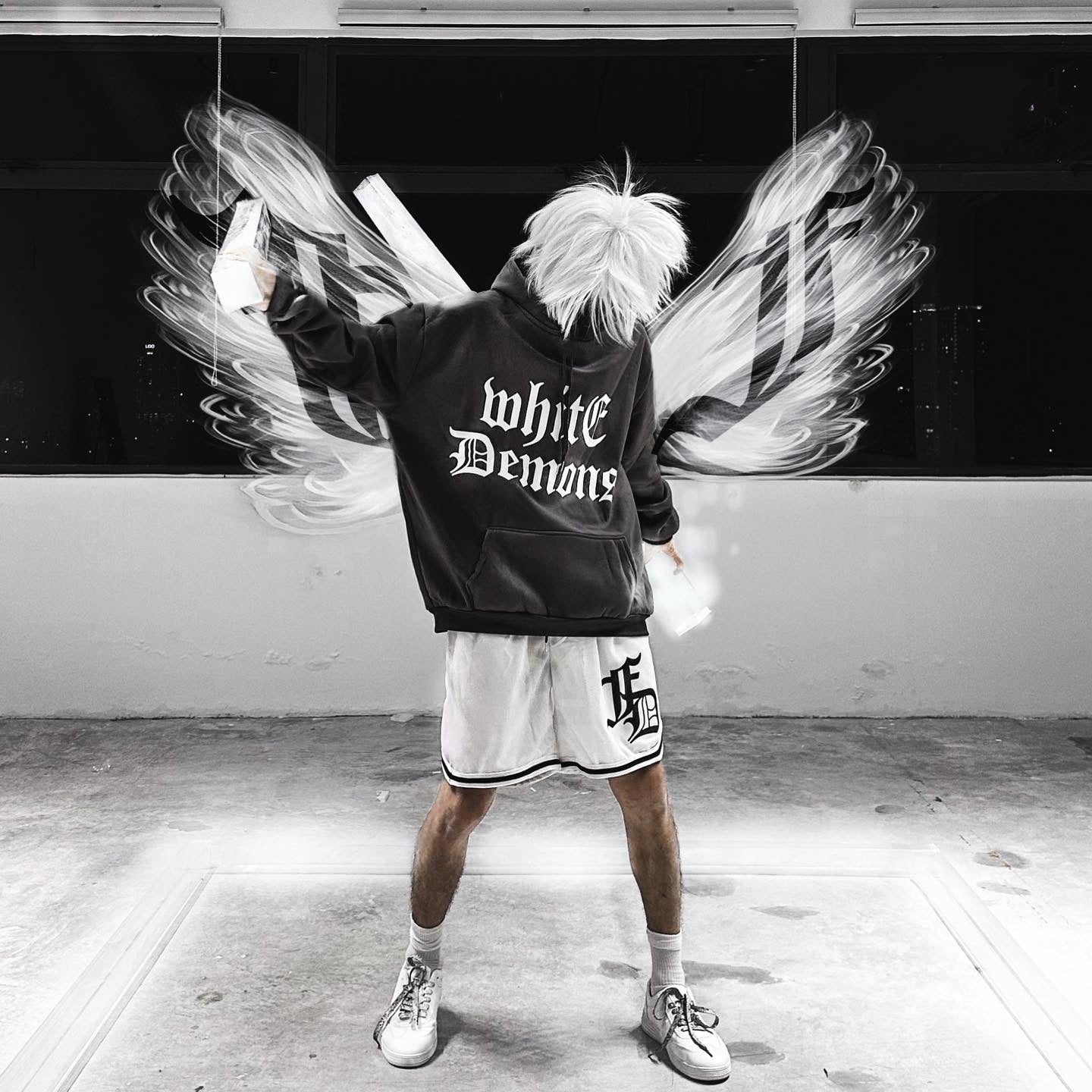S23 White Demons Hoodie Grey