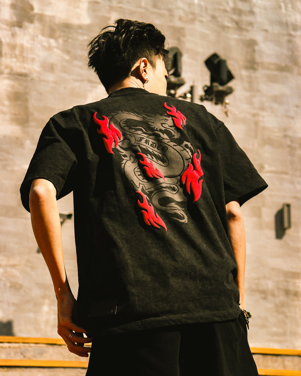 Battle Dragon Washed Tee Black