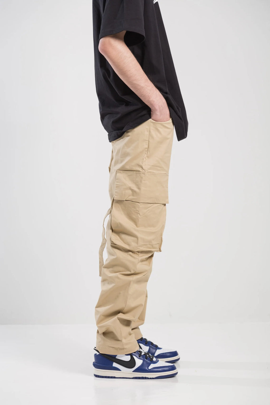 Patchwork Cargo Pants (Khaki)
