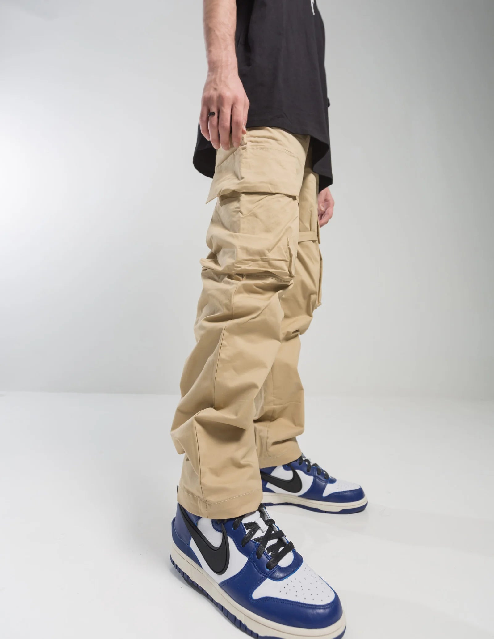 Patchwork Cargo Pants (Khaki)