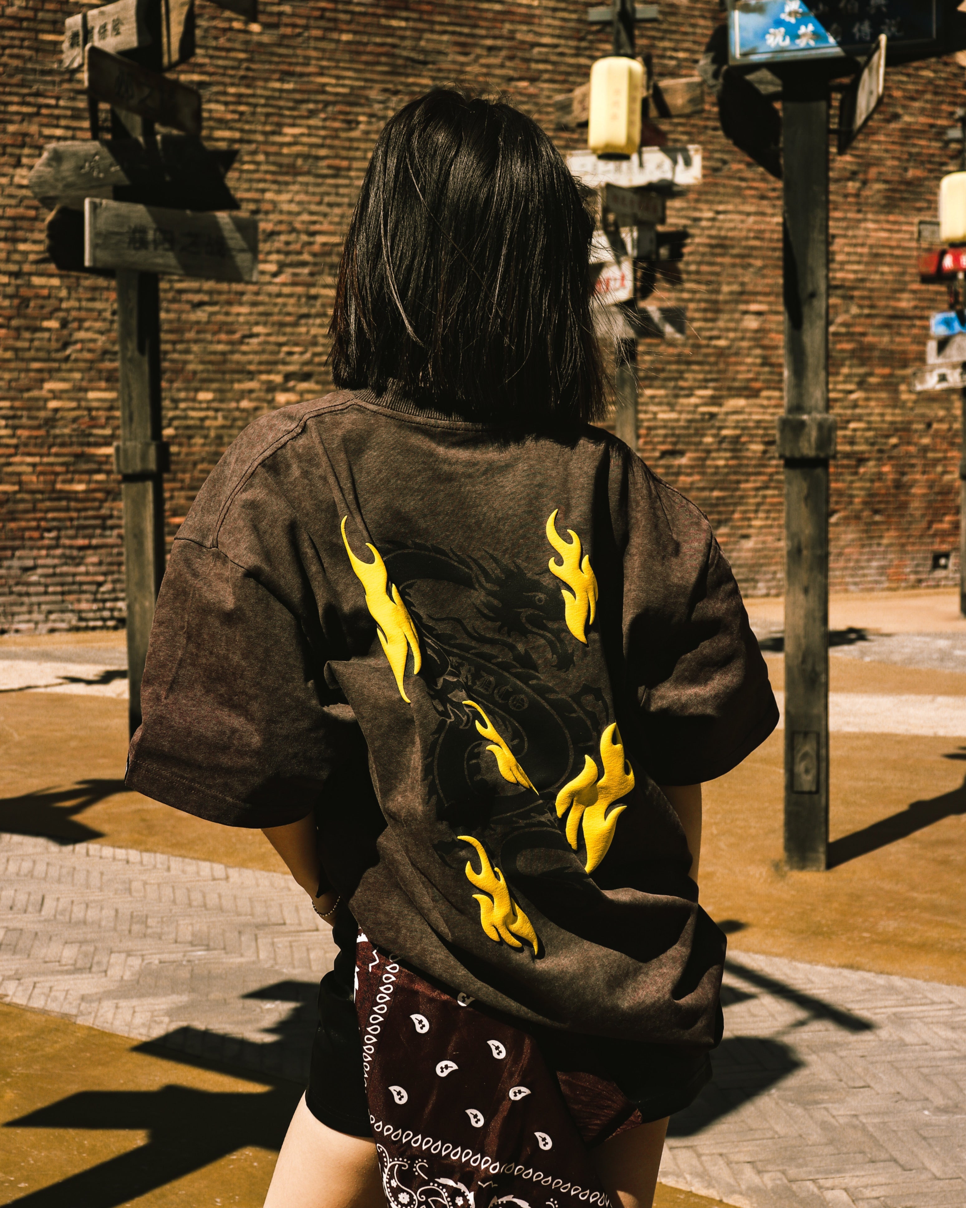 Battle Dragon Washed Tee Brown