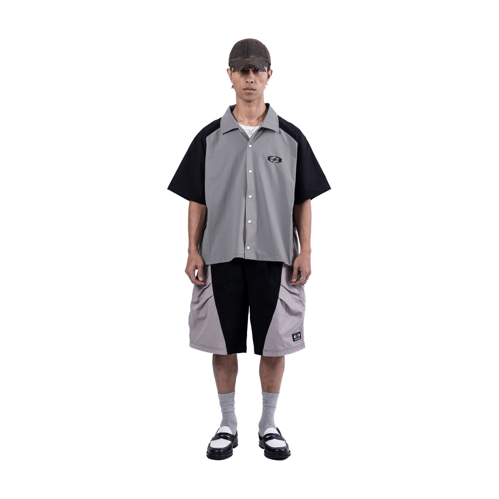 U8 Boxy Shirt Black Grey