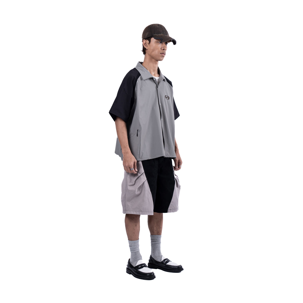 U8 Boxy Shirt Black Grey