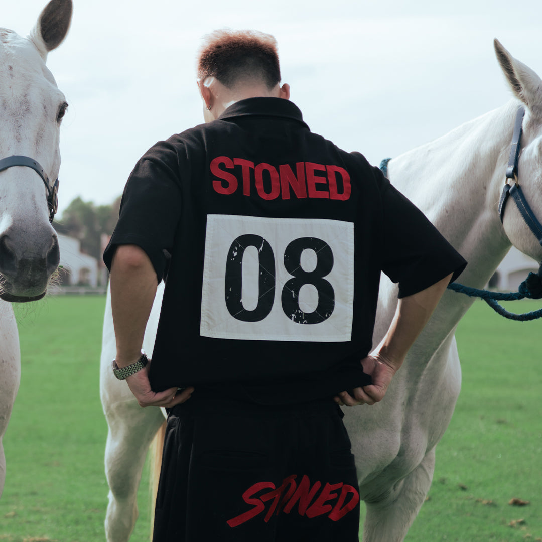 Dark Horse : Eight Men Polo Shirt Black