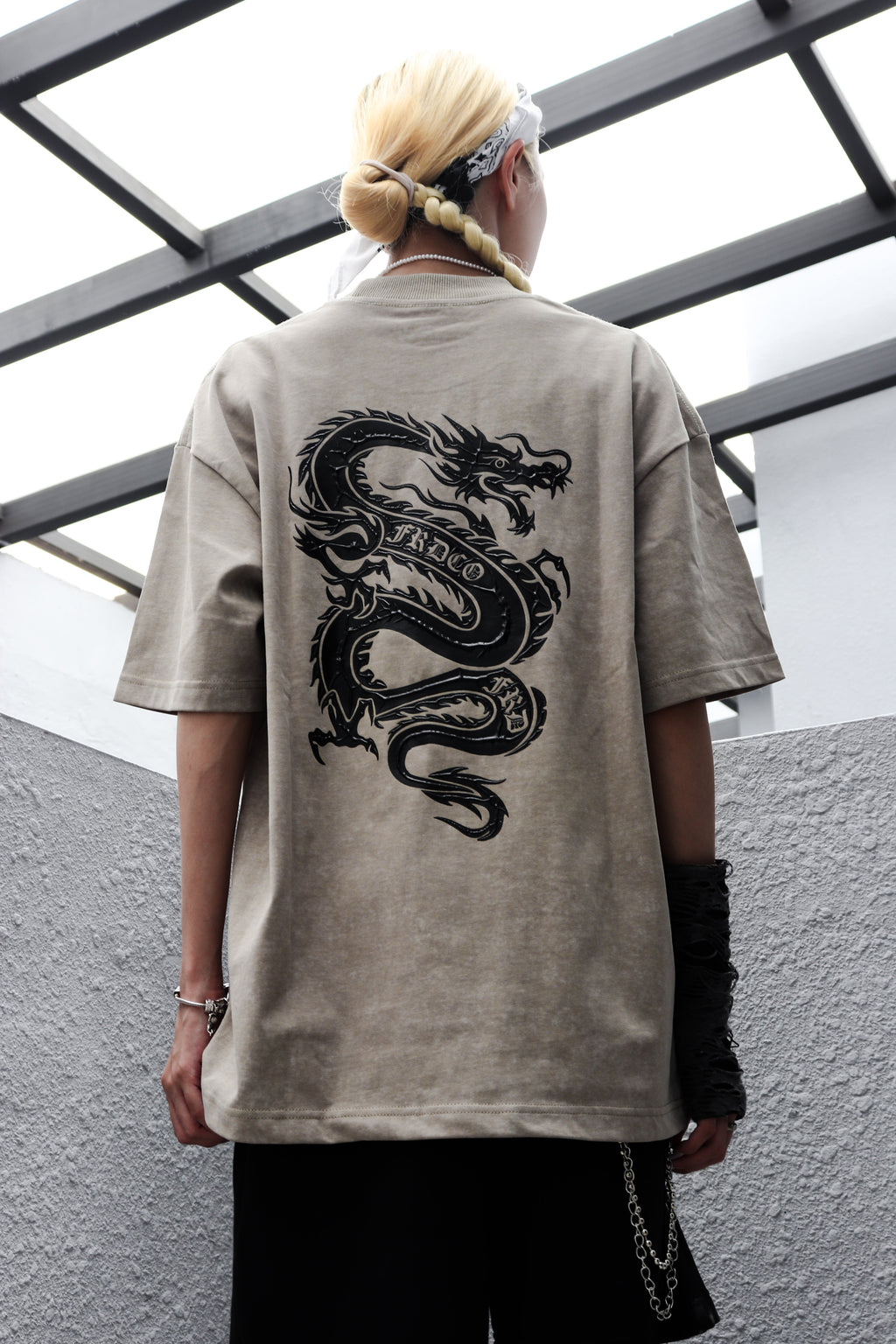 Dark Dragon Stoned Wash Tee Khaki