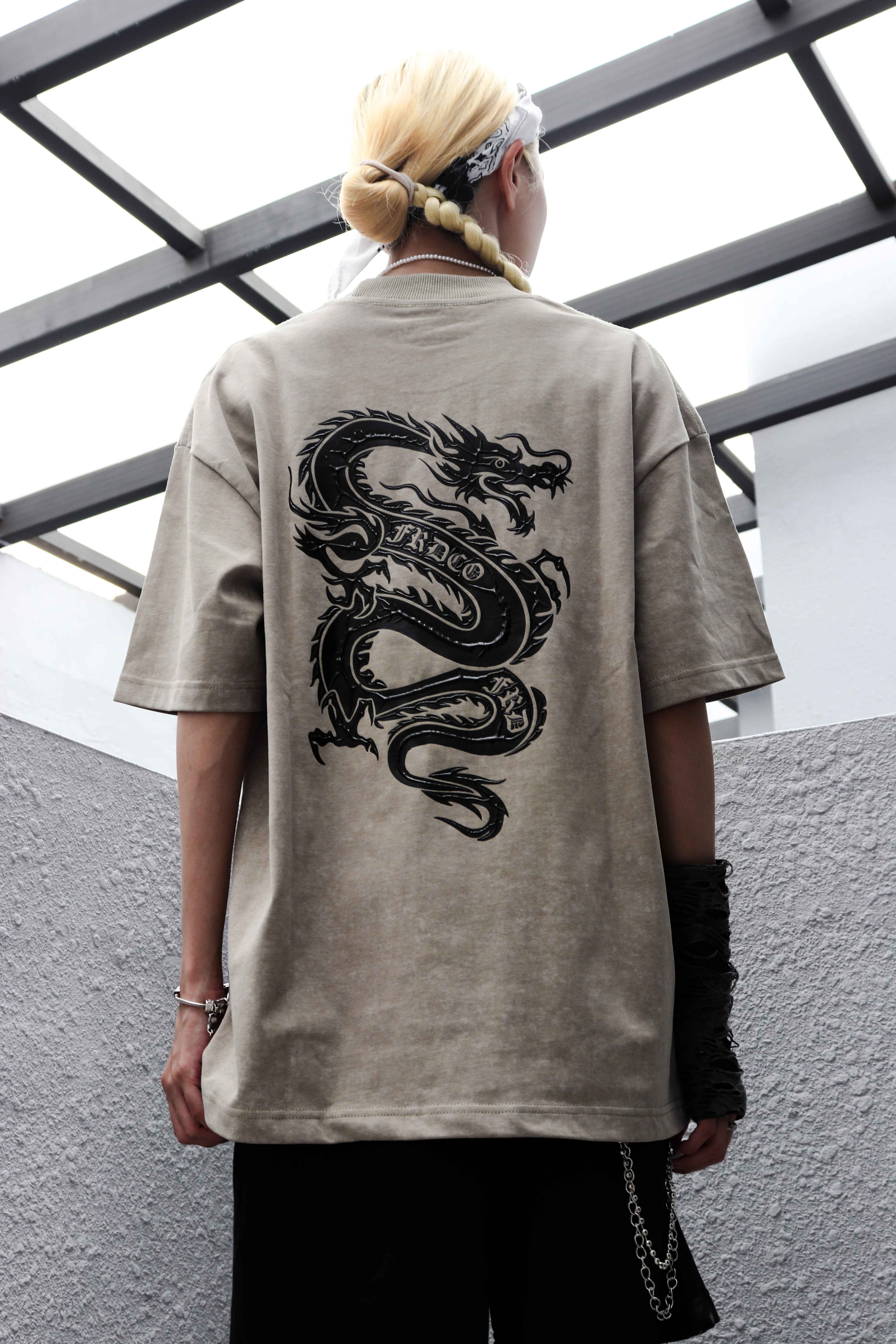 Dark Dragon Stoned Wash Tee Khaki